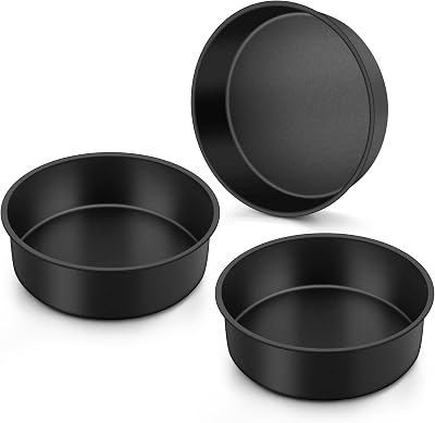 Onader 6 Inch Small Cake Pans Sets of 3 for Baking, Round Smash Cake Baking Pans for Birthday Wedding, Stainless Steel Core with Nonstick Coating
