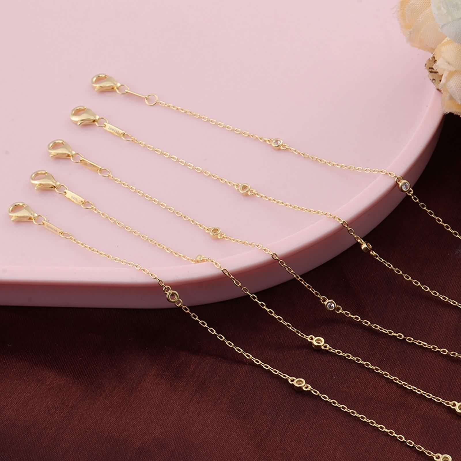 Pulsera de moda para mujer, de oro amarillo con lentejuelas pulidas, para promesa de boda