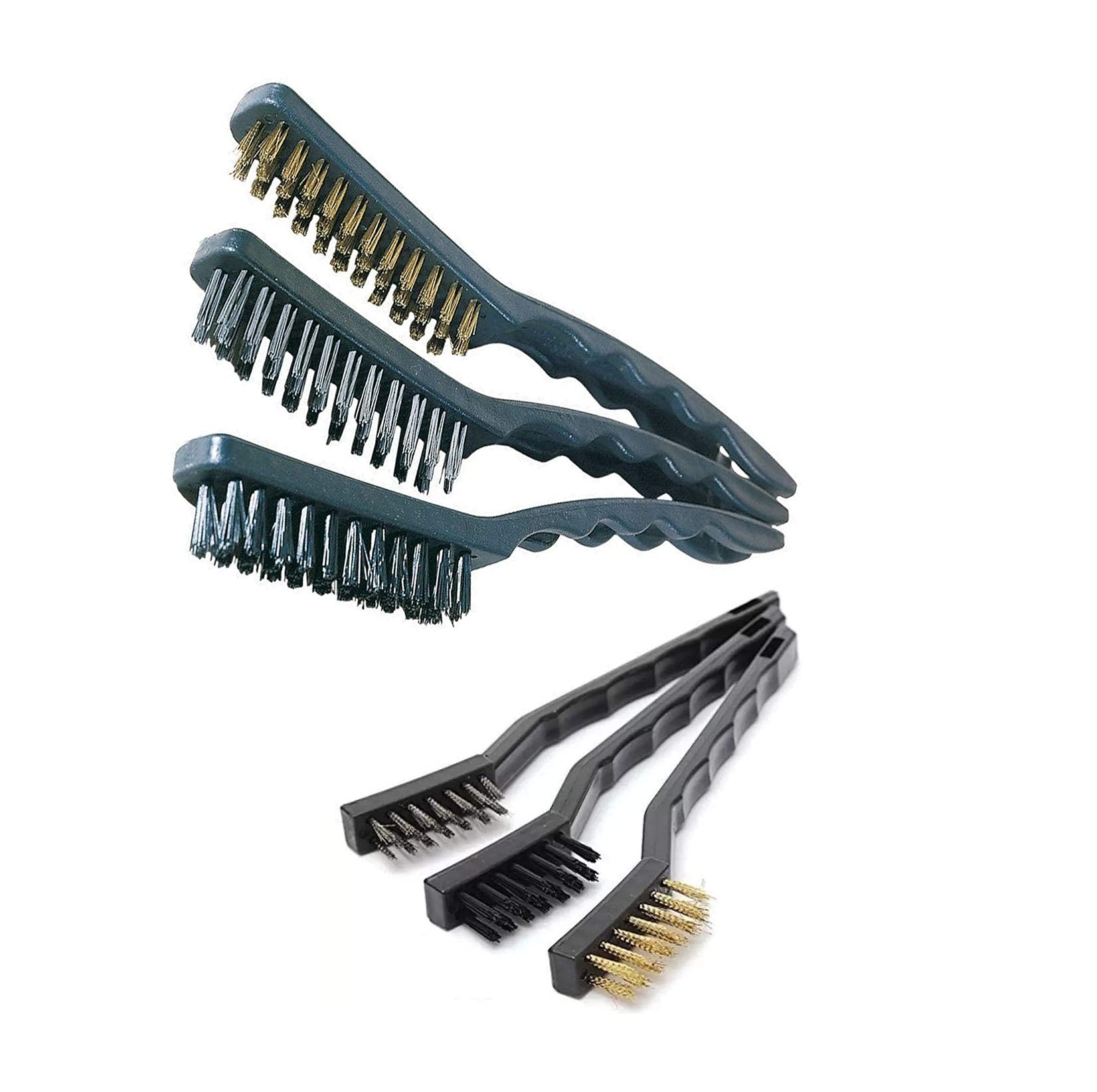 AASONS Wire Brush Assorted Set of 3, Brass/Nylon/Stainless Steel Bristles Household Cleaning Brush for Stove Burner Tiles Taps, PVC Handle, Angled Head to Reach Difficult Spaces (Combo Big & Small) (B097LK7BBN) Amazon Price History, Amazon Price Tracker