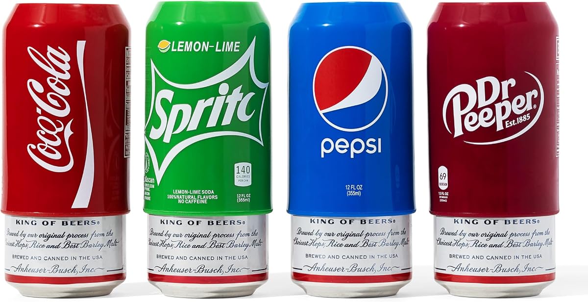 Silicone Can Covers (4 Pack), Hides Can as Soda, Sleeve Accessory for Your Drink Disguise Suitable for All Standard 12 OZ Cans