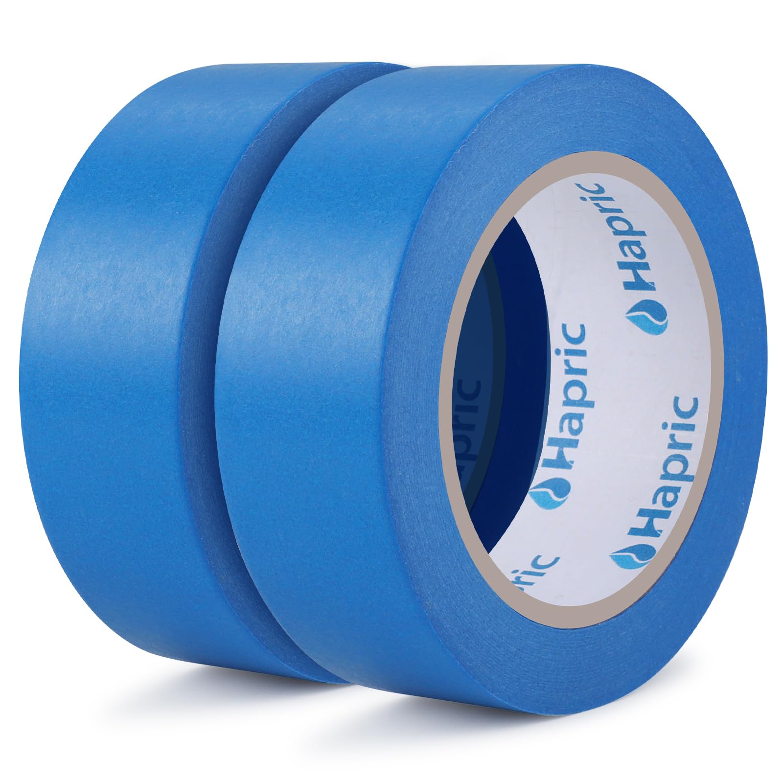 Hapric 2 Rolls Blue Masking Tape for Painting, 36mm x 50m Painters Tape Paper Tape Suitable Stickiness Multi Surface for Sharp Paint Lines Edge Treatment