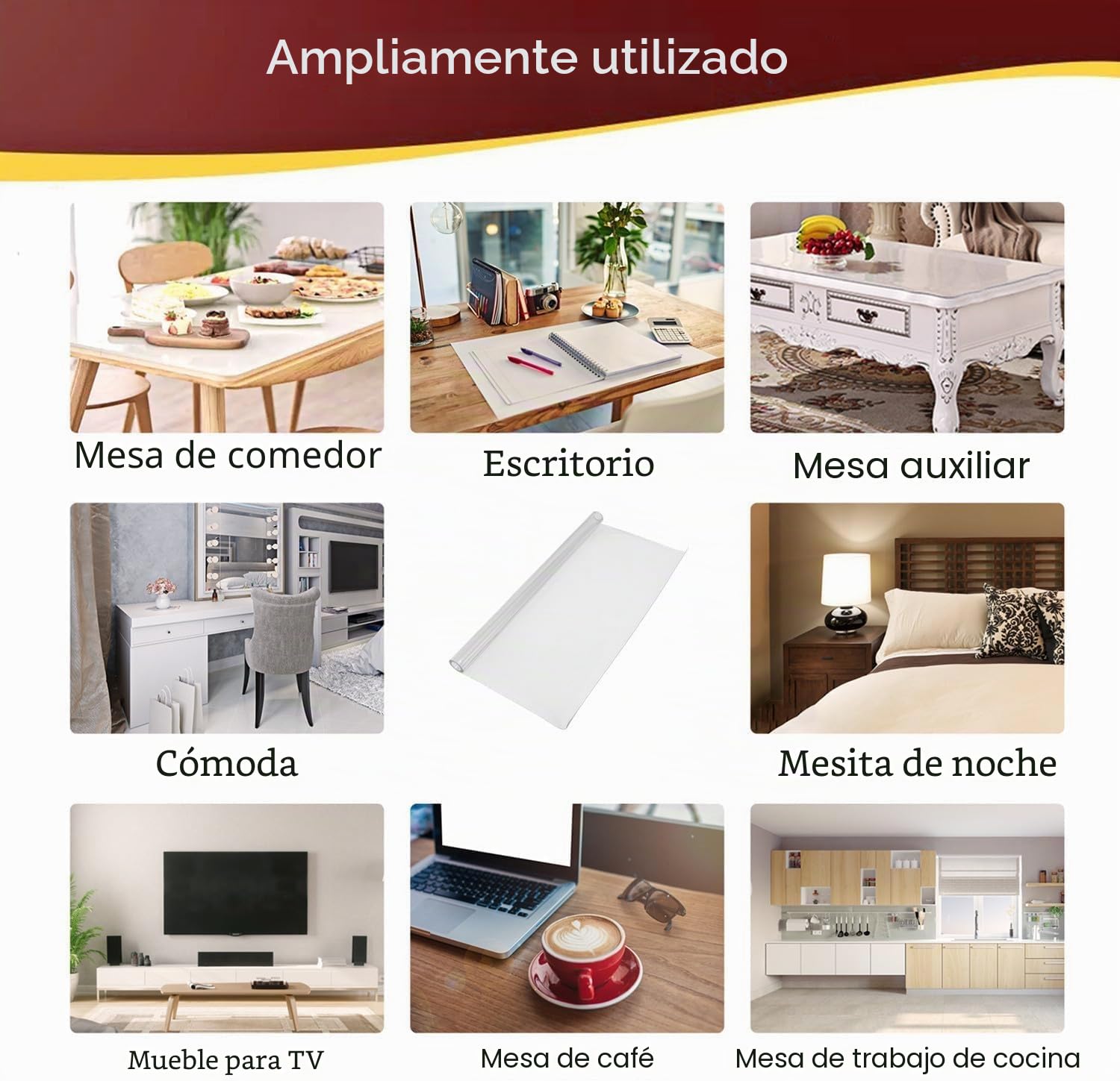 Nisorpa Protector de mesa transparente, 200 x 100 cm, mantel transparente de PVC de 2 mm de grosor, mantel transparente impermeable para mesas de comedor