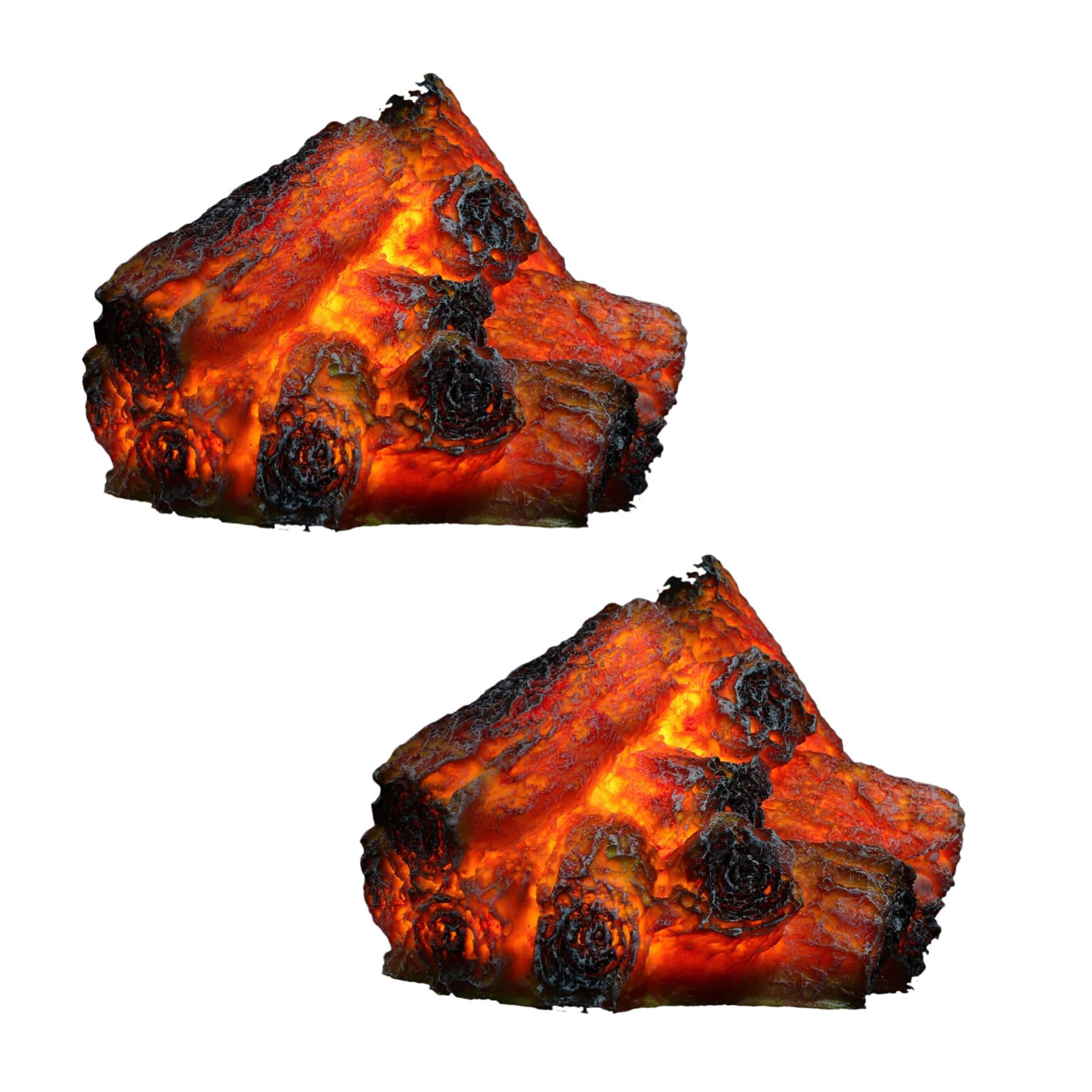 iplusmile 2 Piezas Lámpara de Fuego Simulada Lámpara de Carbón Artificial de Resina y Abs, Efecto Llama Realista, 3 Pilas AAA No Incluidas, para Reuniones en Casa y Decoración de Fiesta