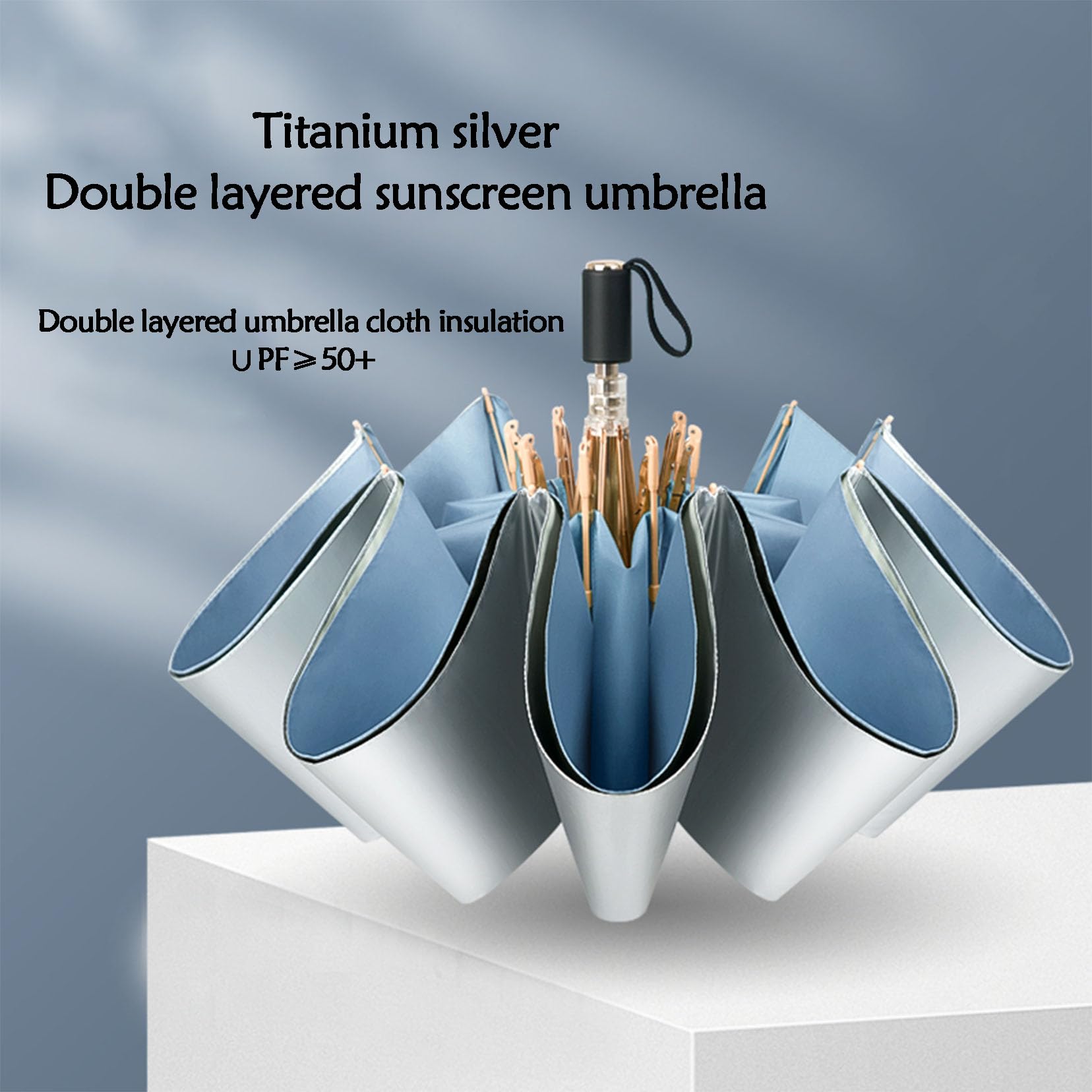 Parapluie compact de voyage à vent, parasols automatiques légers pour la pluie titane argent parapluie pliant de crème solaire, petits parapluies portables à l'épreuve du vent pour hommes