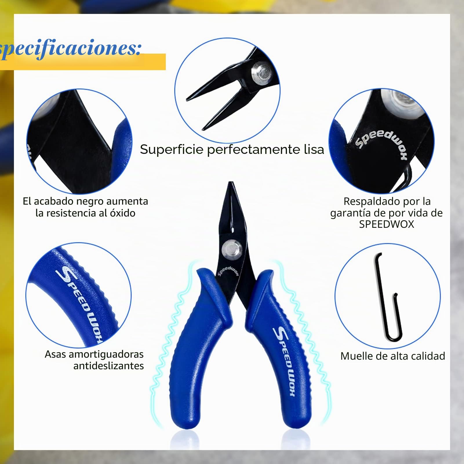SPEEDWOX 3" Mini alicates de punta plana Micro Aguja Nariz Pocket Plier Pequeño Cadena Nariz Alicates Suave Jaw Precisión Miniatura Fine Alicates Herramienta de bisutería Craft Beading Hobby