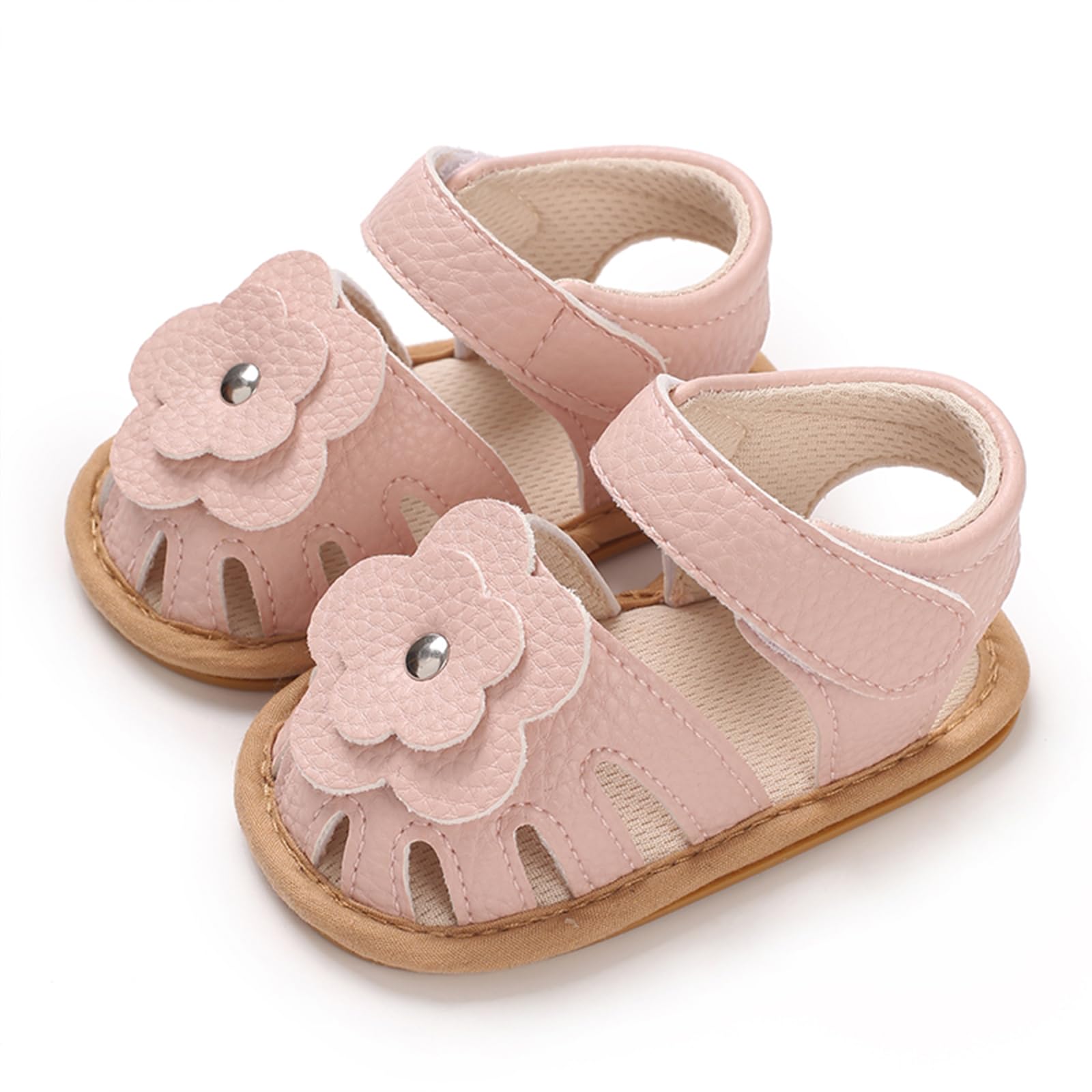 MASOCIO Sandale Bébé Fille Bout Ouvert Chaussure Été Bébé Plat Caoutchouc Antiderapant