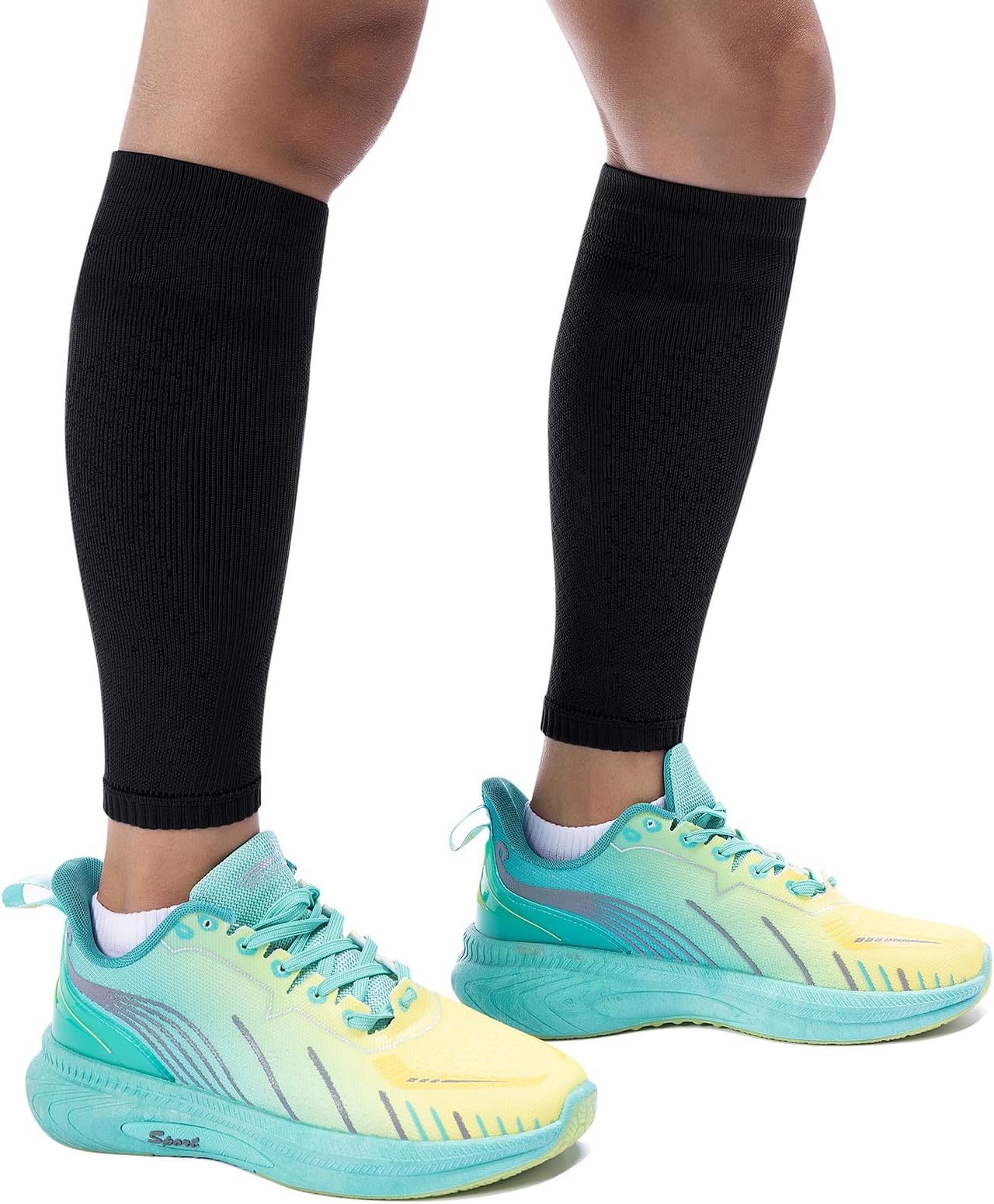 TANSTCCalf Compression Sleeves Football Sock Sleeves for Men&Women โ Support Leg Sleeves Legs Pain Relief for Fitness,Running Football Basketball and Sports multiple colours 1 Pairs,Black,uniform size