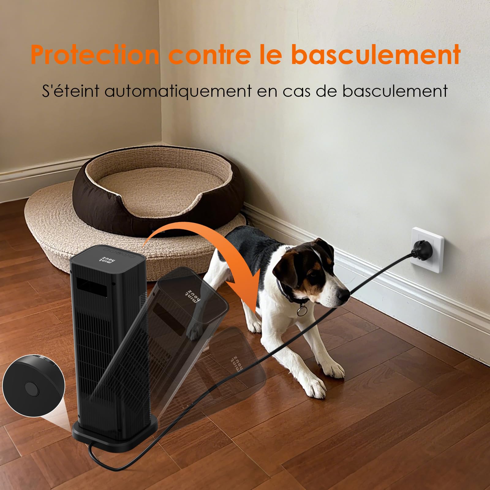 Minthouz Chauffage d'appoint, 2000W PTC Radiateur Electrique, Chauffage électrique 3 modes avec thermostat, télécommande, affichage digital LED, oscillation 70°, Chauffage Soufflant pour maison bureau