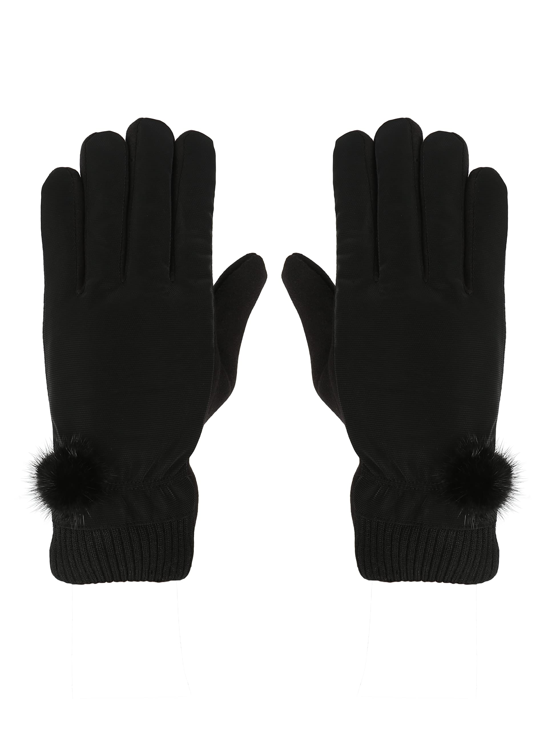 fabseasons Warm PU Winter gloves with Touchscreen finger for Girls and Women-picture-43