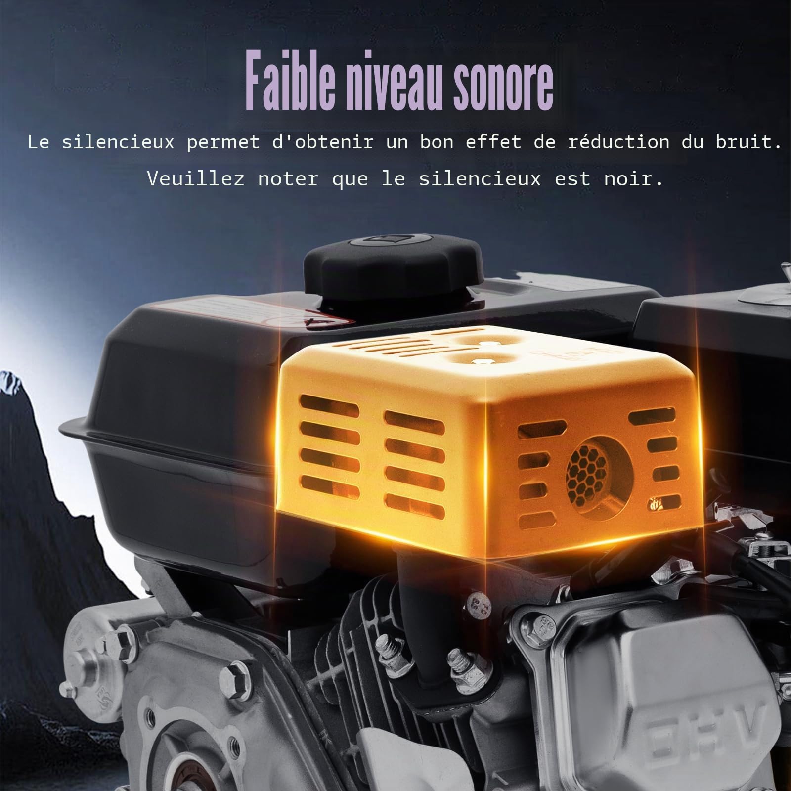 DIFU Moteur à essence 7,5 CV avec démarreur électrique | Moteur 4 temps Go Kart 210cc | Faible consommation de carburant | Moteur de kart à arbre de 20 mm avec fonction d'alarme d'huile pour