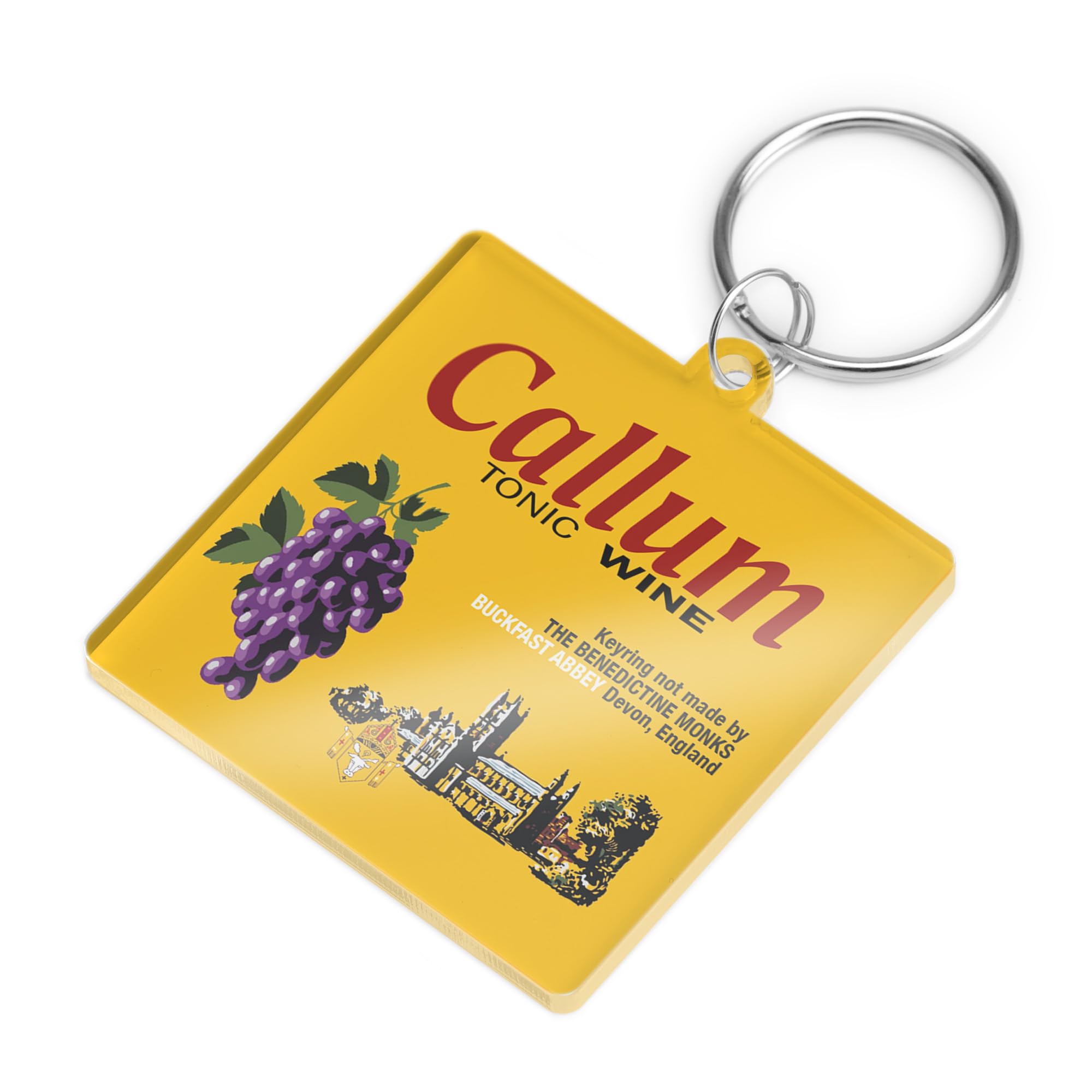 A1 Graphics Ltd Unisex Clear Tonic Wine Keyring – Personalised Acrylic Bottle Label Keychain