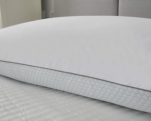 Miniatura 4 de kathy ireland Almohadas de cama de plumas de ganso blanco de 233 hilos para verano, invierno (2 unidades), tamaño King