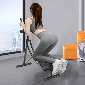 Abdominal Machine Foldable Coaster Abdominal Crunch Trainer Adjustable Ab Trainer Abdominal with Led Display Monitor Fitness Core Exercise Equipment Abdominal Machine for Home, Company