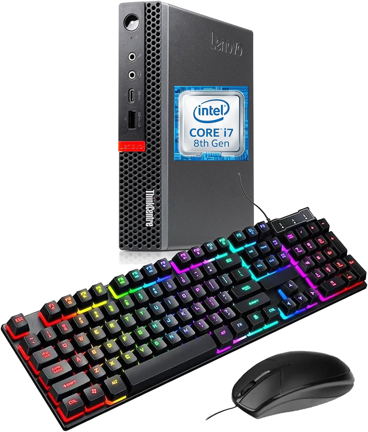 Lenovo ThinkCentre M920Q Tiny Desktop Computer, Intel Core i7-8700T up to 4.0GHz, 16 GB RAM, 512 GB SSD, Keyboard and Mouse, HDMI, Wi-Fi, Windows 11 Pro (Renewed)