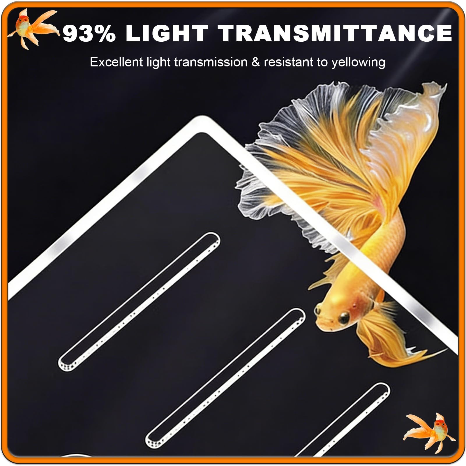 Couvercle Aquarium Couvercle d'aquarium 12", 14", 16", 18", 20", 22", 28", 34", 39", couvercles Anti-Saut en Acrylique Transparent for Aquarium, 0,2 po d'épaisseur(33.5"/85cm)