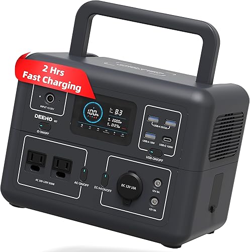 Miniatura 1 de Estación de energía portátil, batería LiFePO4 de 268.8 Wh, 300 W continuo, pico de 600 W, carga rápida de CA, USB-C PD 100 W, ideal para camping,