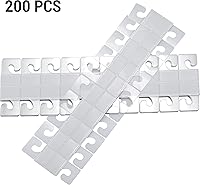 Vista 2 de 200 piezas de gancho para colgar, etiquetas colgantes autoadhesivas transparentes con ganchos, pestañas colgantes adhesivas de plástico para colgar