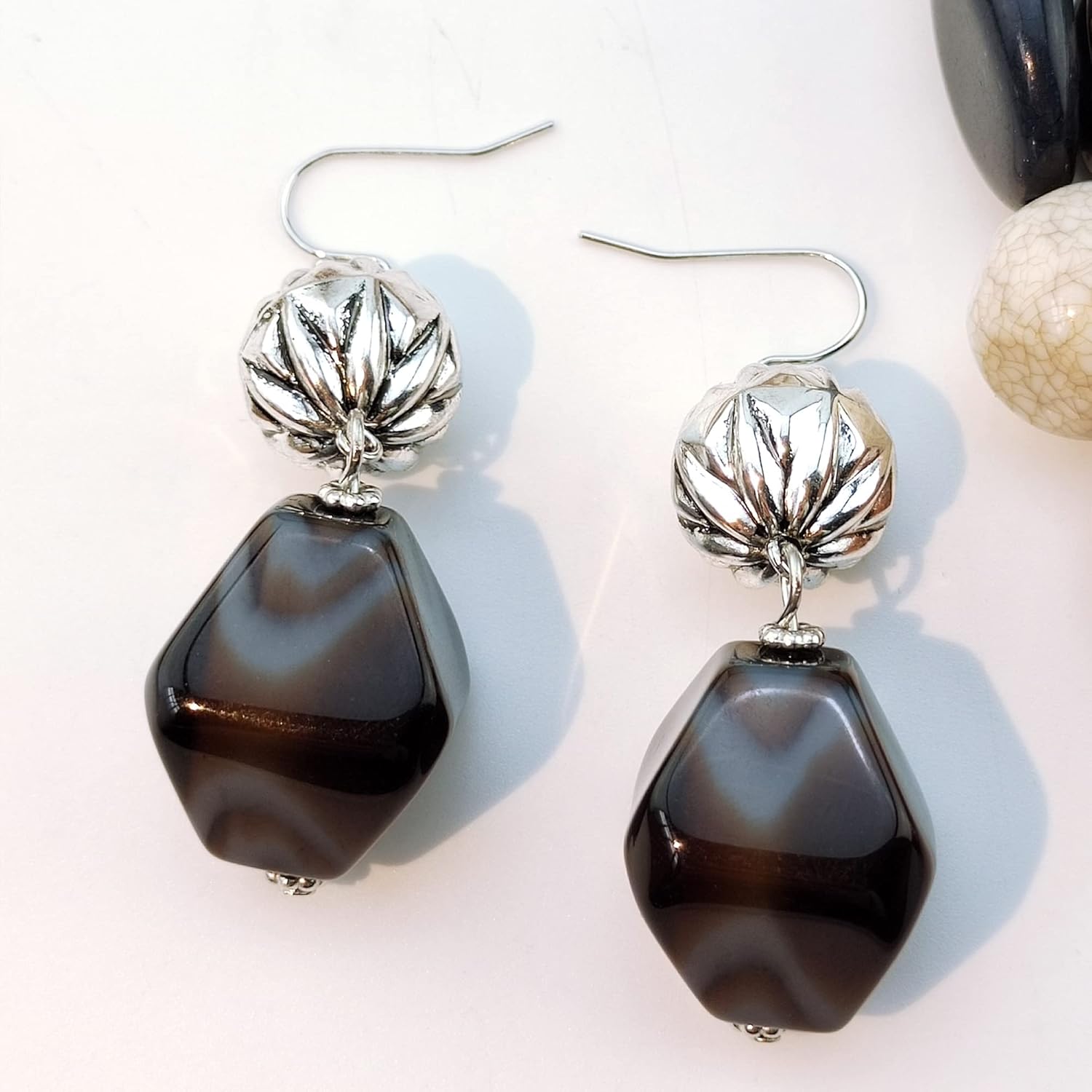 Bocar Chunky Necklace for Women Trendy, 2 Layer Statement Necklace Beaded Necklaces for Women, Fashion Necklace and Earrings Jewelry Set for Women Gifts - Image 4