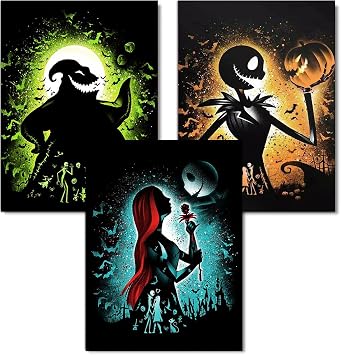 AIBOERL 3 Pack Diamond Art Kits for Adults,DIY Halloween Diamond Painting