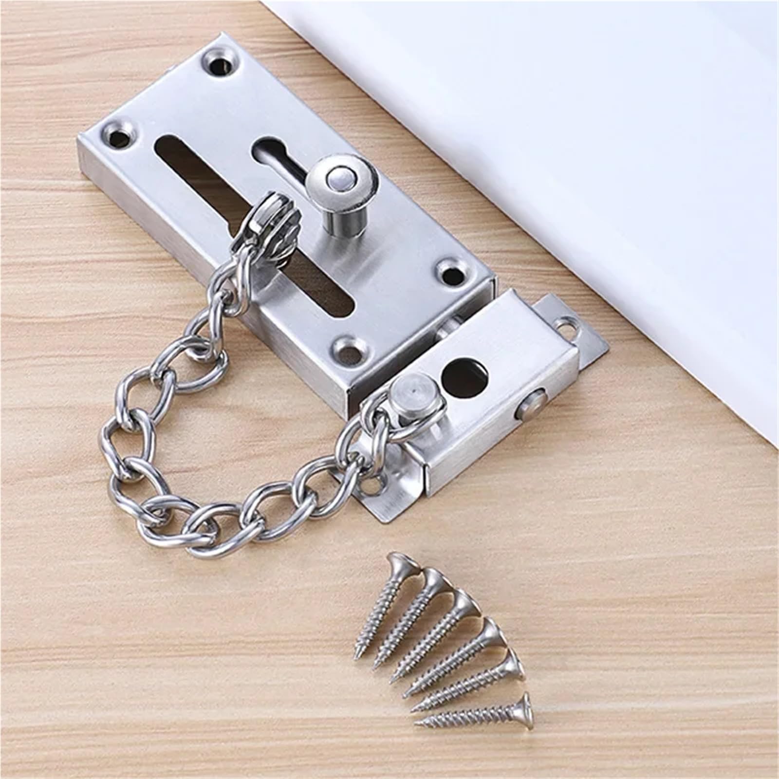 Lot de 8 chaînes de sécurité pour porte intérieure, barre de porte, barre de porte, chaîne de sécurité en acier inoxydable pour chambre à coucher, hôtel