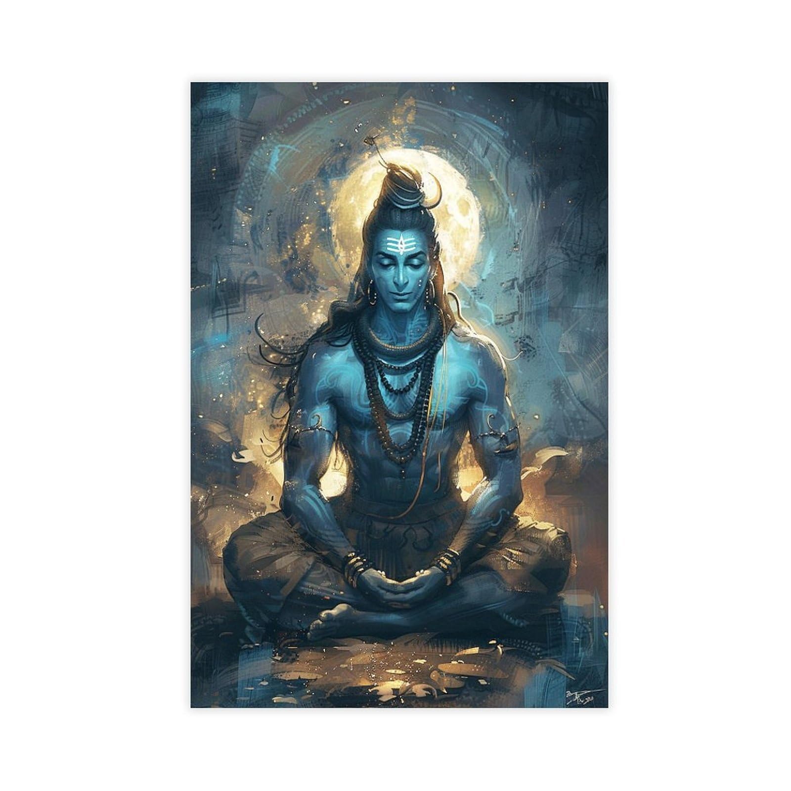Iyqtaggh Lord Shiva Of India Canvas Poster Bedroom Decor Landscape Office Room Decor Gift 12X18inch(30X45cm)
