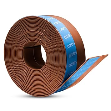 MAGZO New Upgrade Door Draft Stopper, 1 Inch Width Window Weather Stripping Sliding Door Seal Strip Frameless Silicone Door Bottom Seal Weatherproof Strips-20 Ft Length (Brown)