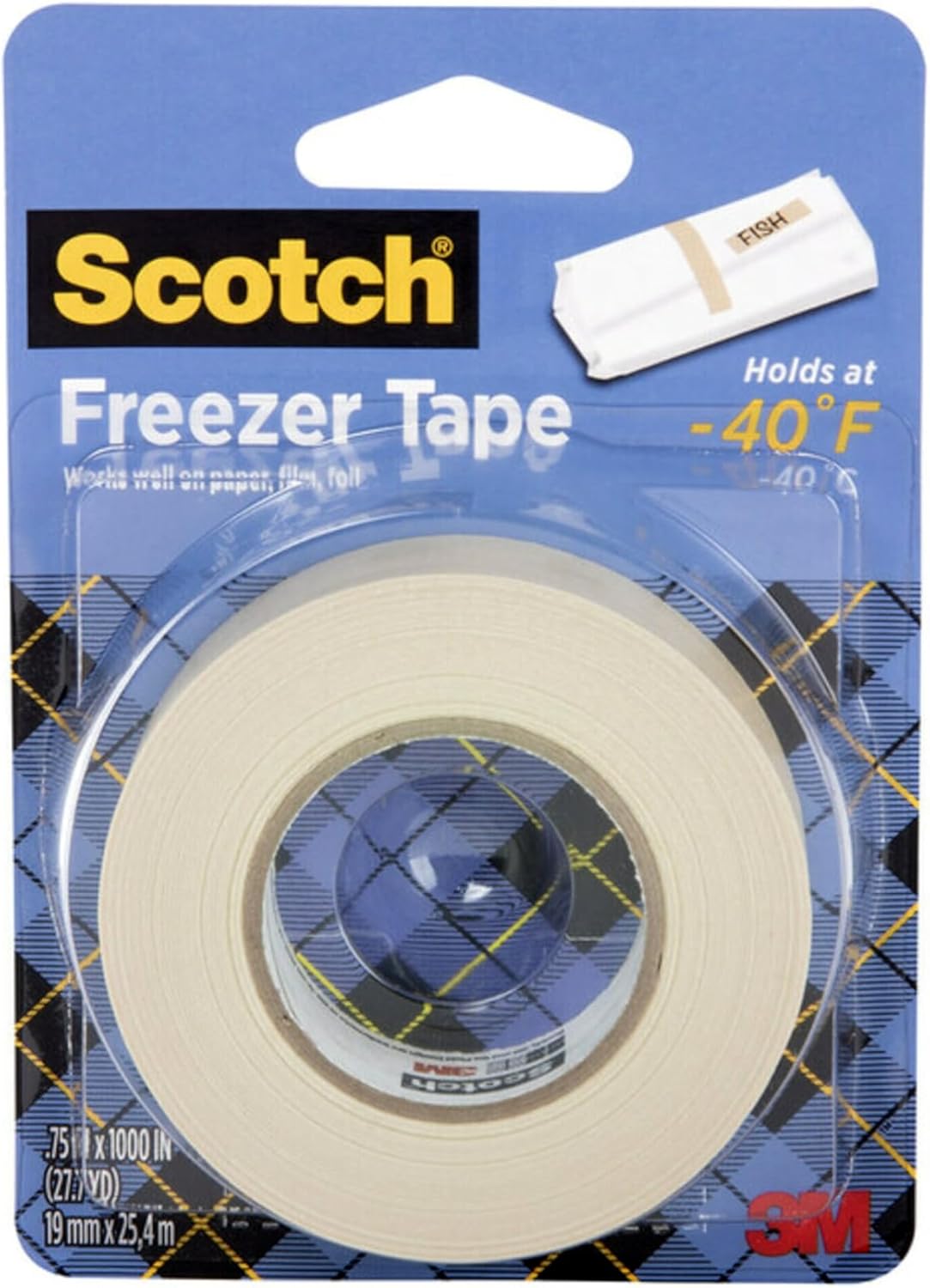 Scotch Freezer Tape, 0.75 in x 1000 in, Writable Surface, Easy Tear, Temperature Resistant, Ideal for Labeling Freezer Bags and Containers - Amazon product rated Grade B
