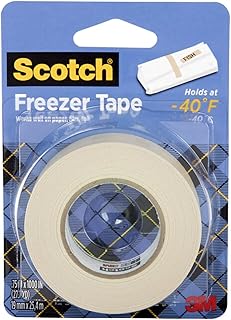 Scotch Freezer Tape, 0.75 in x 1000 in, Writable Surface, Easy Tear, Temperature Resistant, Ideal for Labeling Freezer Bags and Containers
