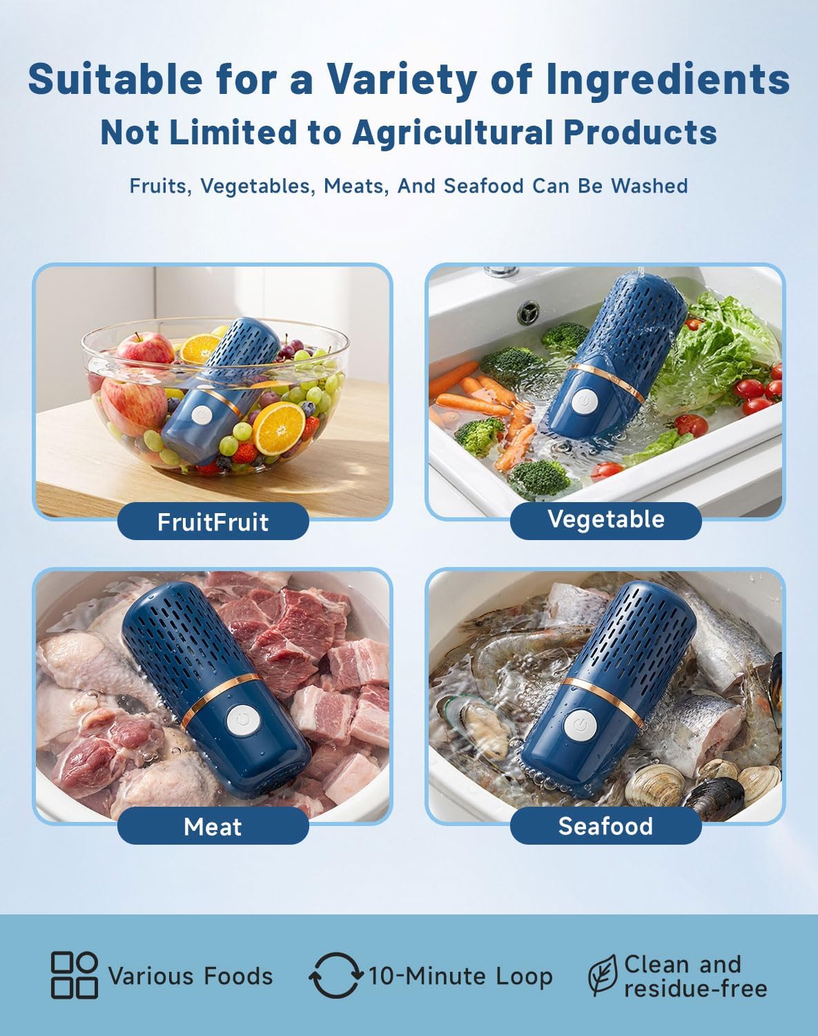 FreshGuard Produce Cleaner - Produce Purifier, Lorastia Fresh Guard Fruit and Vegetable Cleaner, Vegetable Seafood Cleaners, USB Wireless Food Purifier, Extend Freshness (1Pack)