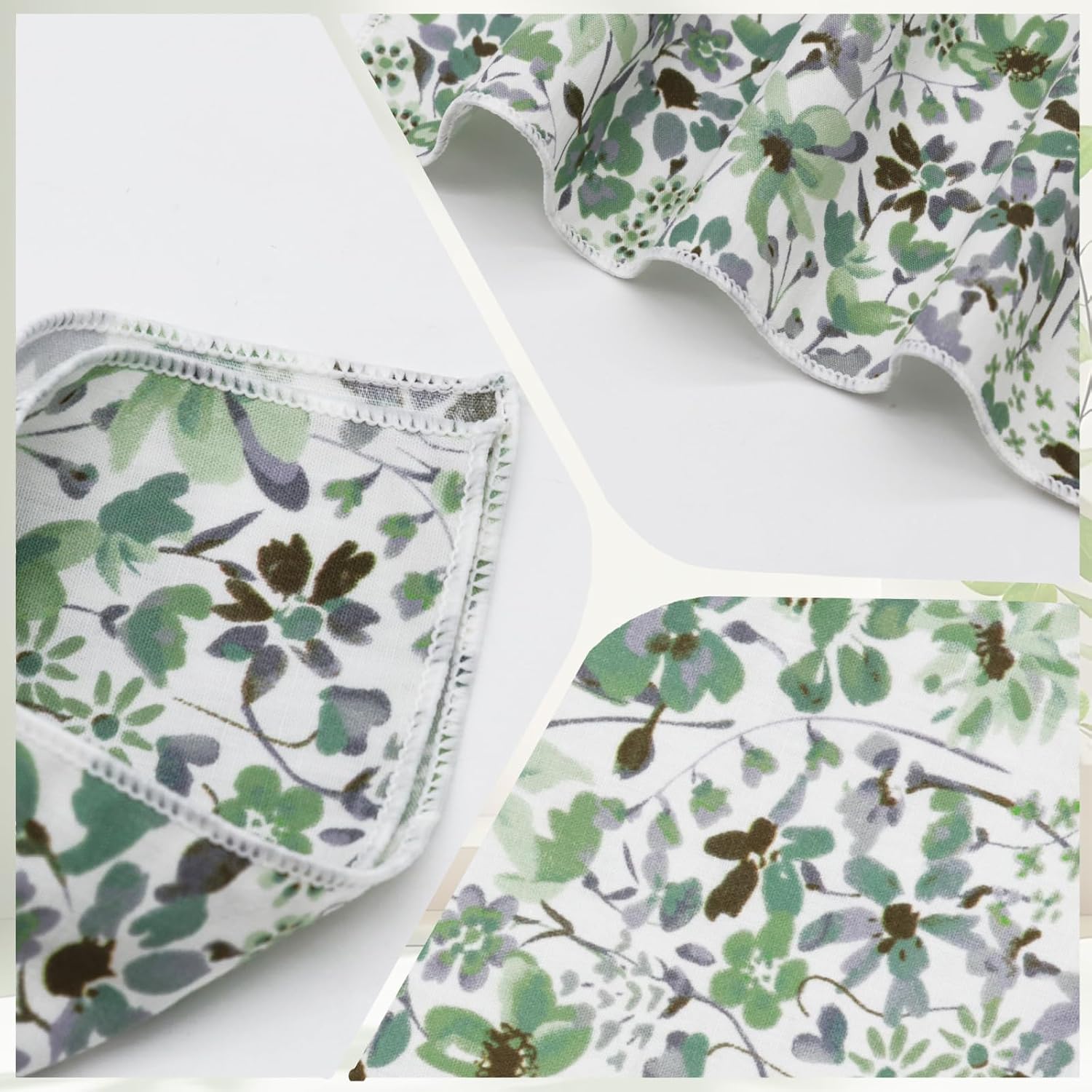 Floral Pocket Squares for Men, Suit Cotton Handkerchief with Holder