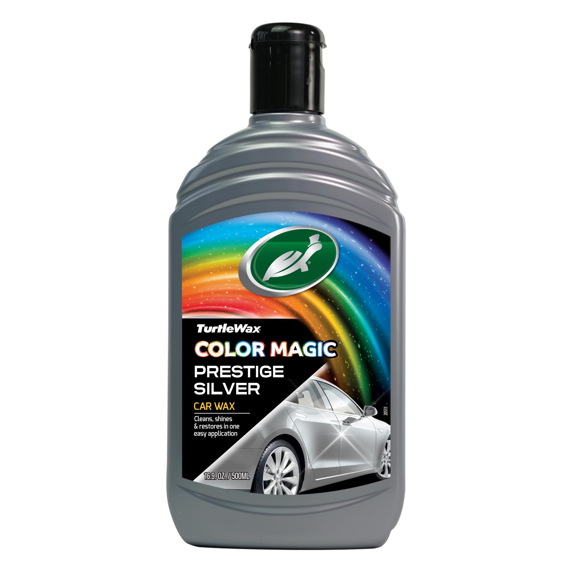 Turtle Wax Color Magic, Colour Restoring CarPolish, Silver, Minor CarScratch Remover, Enhances Car Paint Colour, Providing Showroom Shine and CarWax Protection, 500ml, Pack of 1