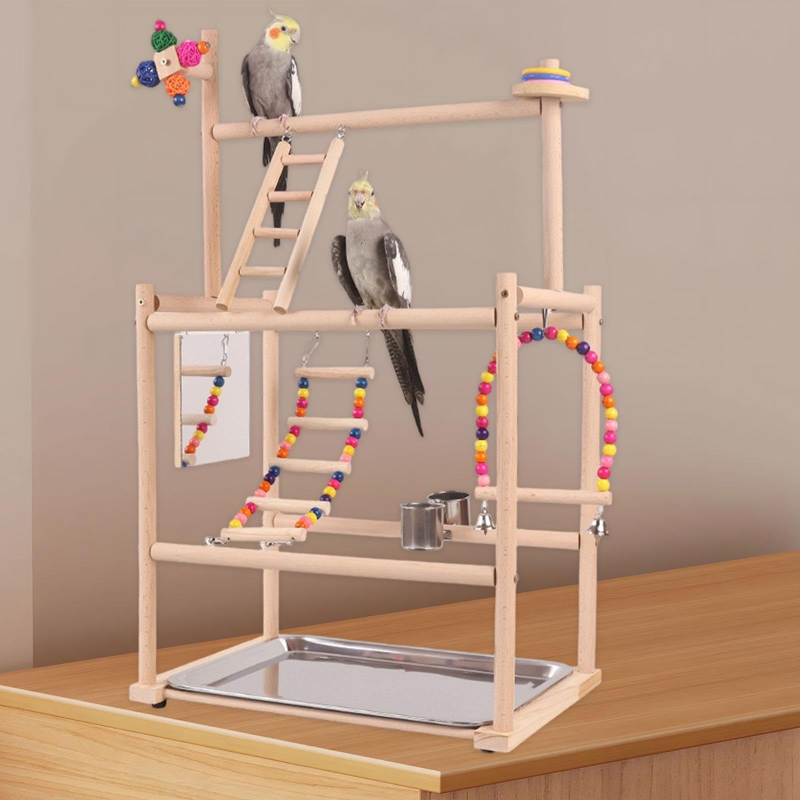 Supporto per Pappagalli, Parco Giochi per Pappagalli, Parrocchetti, Calopsitte E Parrocchetti Ondulati.
