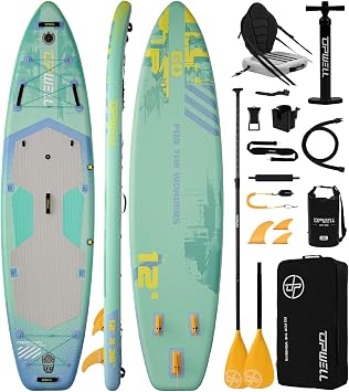 UPWELL 1236" Extra Wide Stand Up Paddle Board, 2+1 SUP Board for Adults & Teens, Inflatable SUP Board with Premium Accessories, 125L Backpack, Paddle, Leash, Hand Pump, Fins