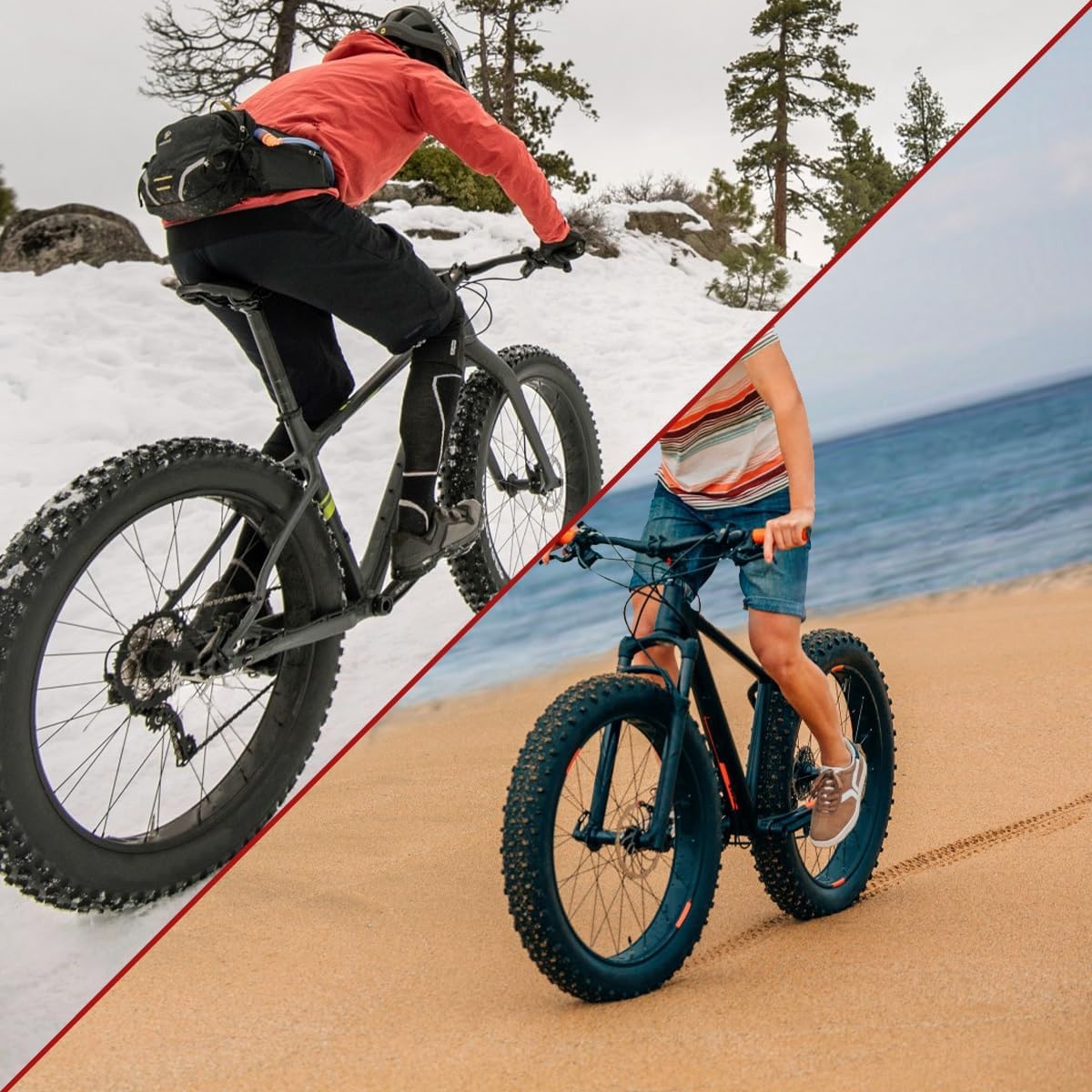 ZCXBHD 20/24/26"X4.0" Fat Tire Bike Front Rear Wheel 6-Bolt Thread Hub 36H 135/195mm Snow Bike Wheels Disc Brake 36x14G Spokes for 7/8/9/10s Rotary Freewheel Snow Beach E-Bike(Front+Rear-wheel-26IN)