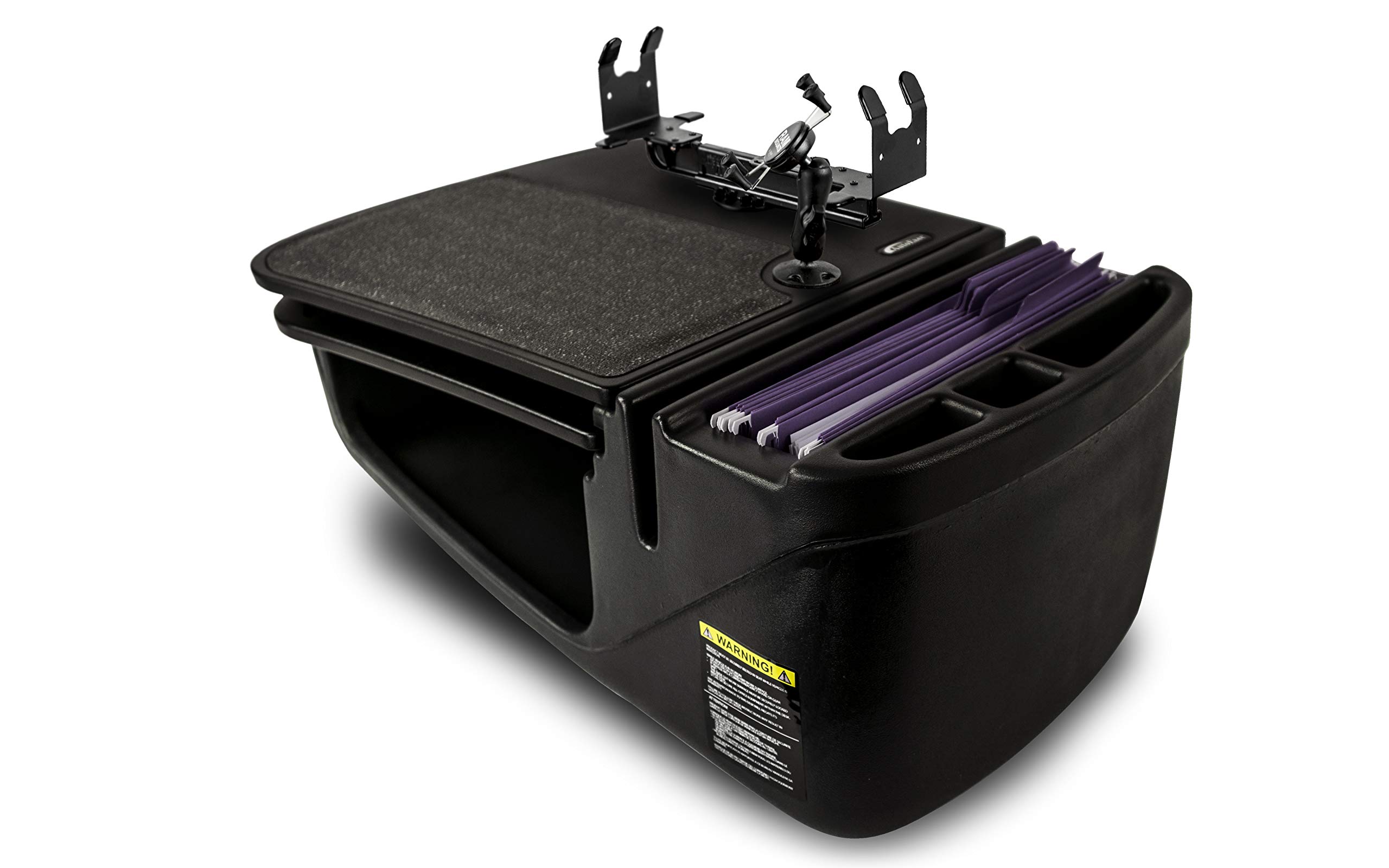 AutoExec AE-GMCD-PM-PS-BT GripMaster Car Desk for Your Vehicle Workstation and Mobile Office, Black with Phone Mount and Printer Stand