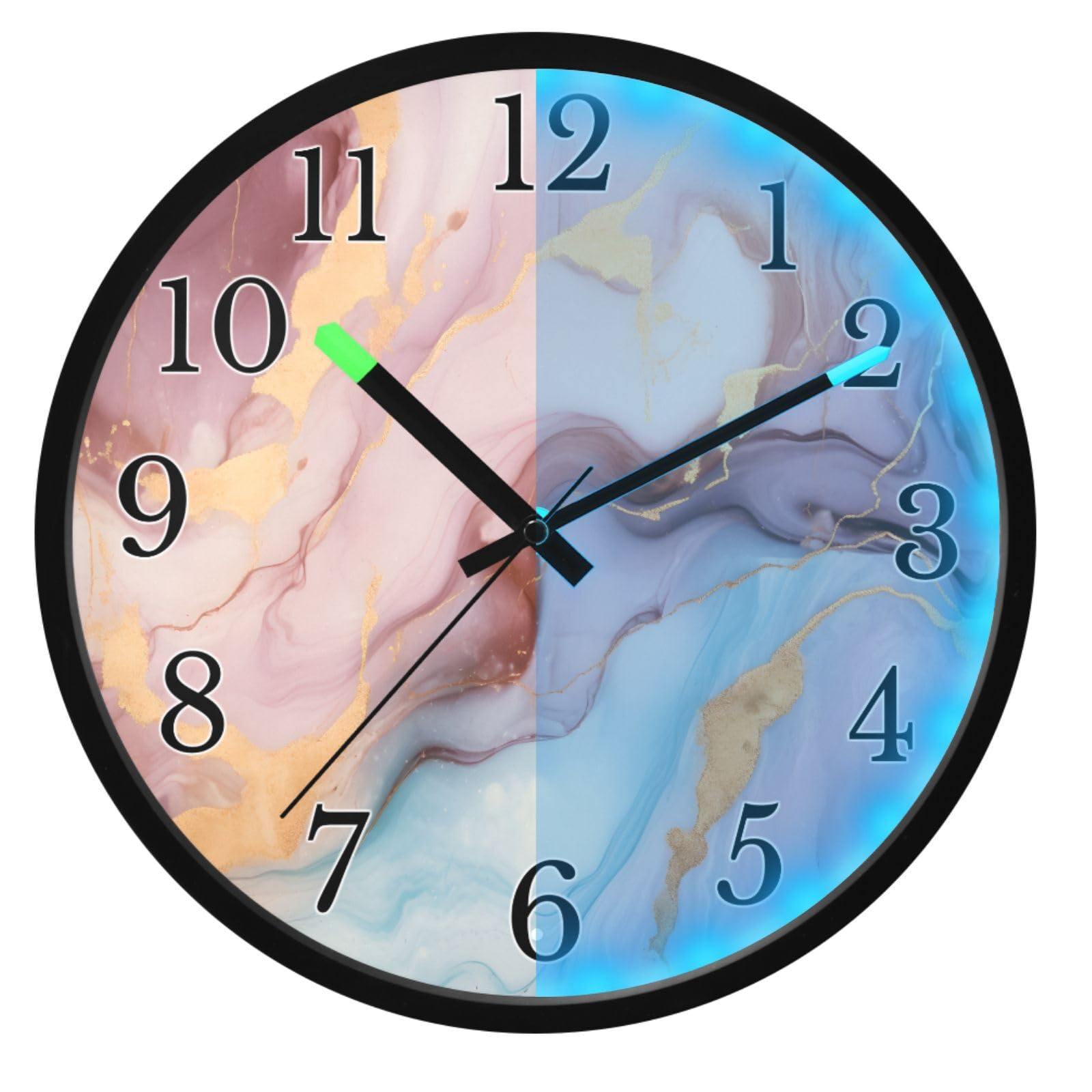 Horloge murale lumineuse 30,5 cm Mnsruu montre murale silencieuse marbre violet