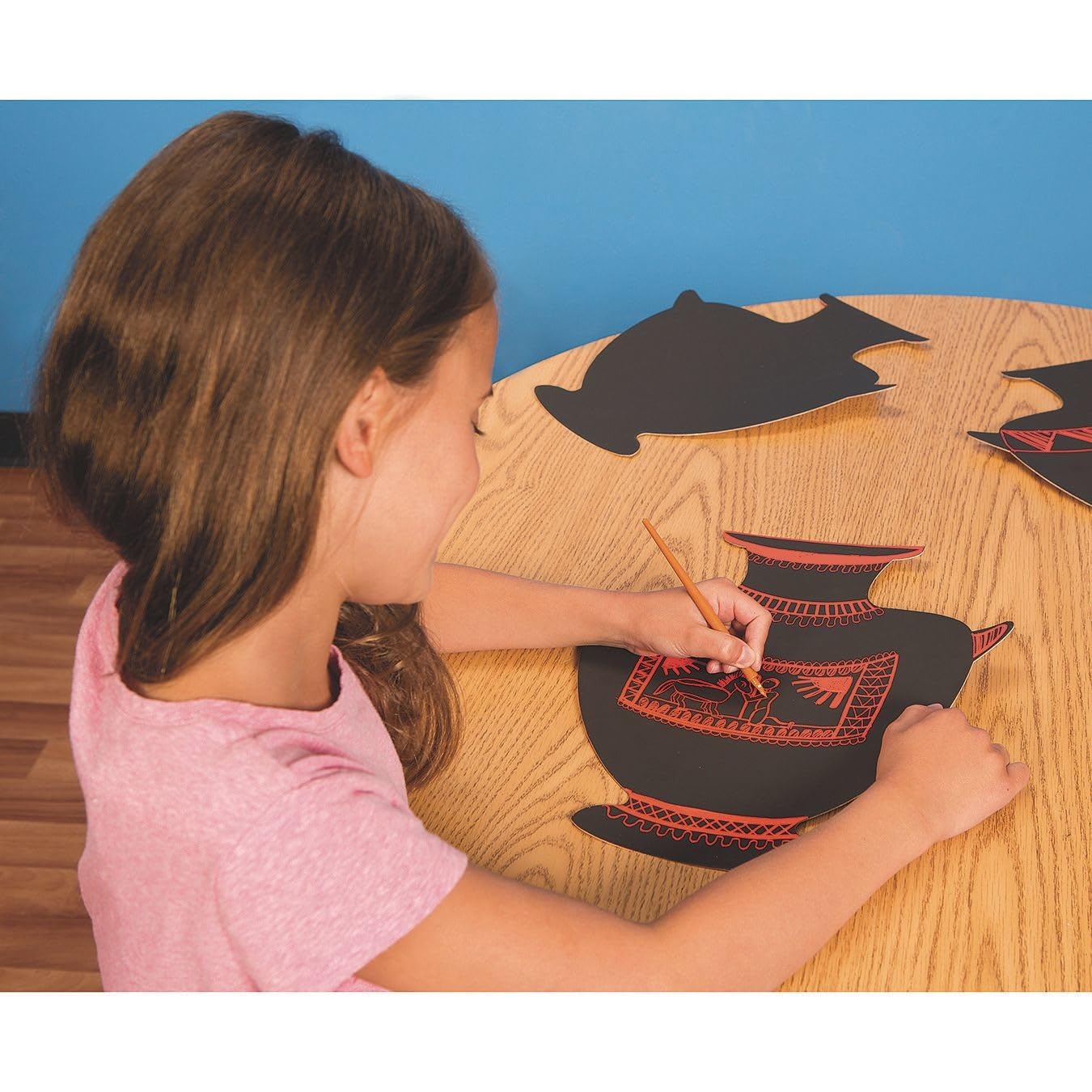 Greek Pottery Scratch Art Craft Kit (Pack of 24)