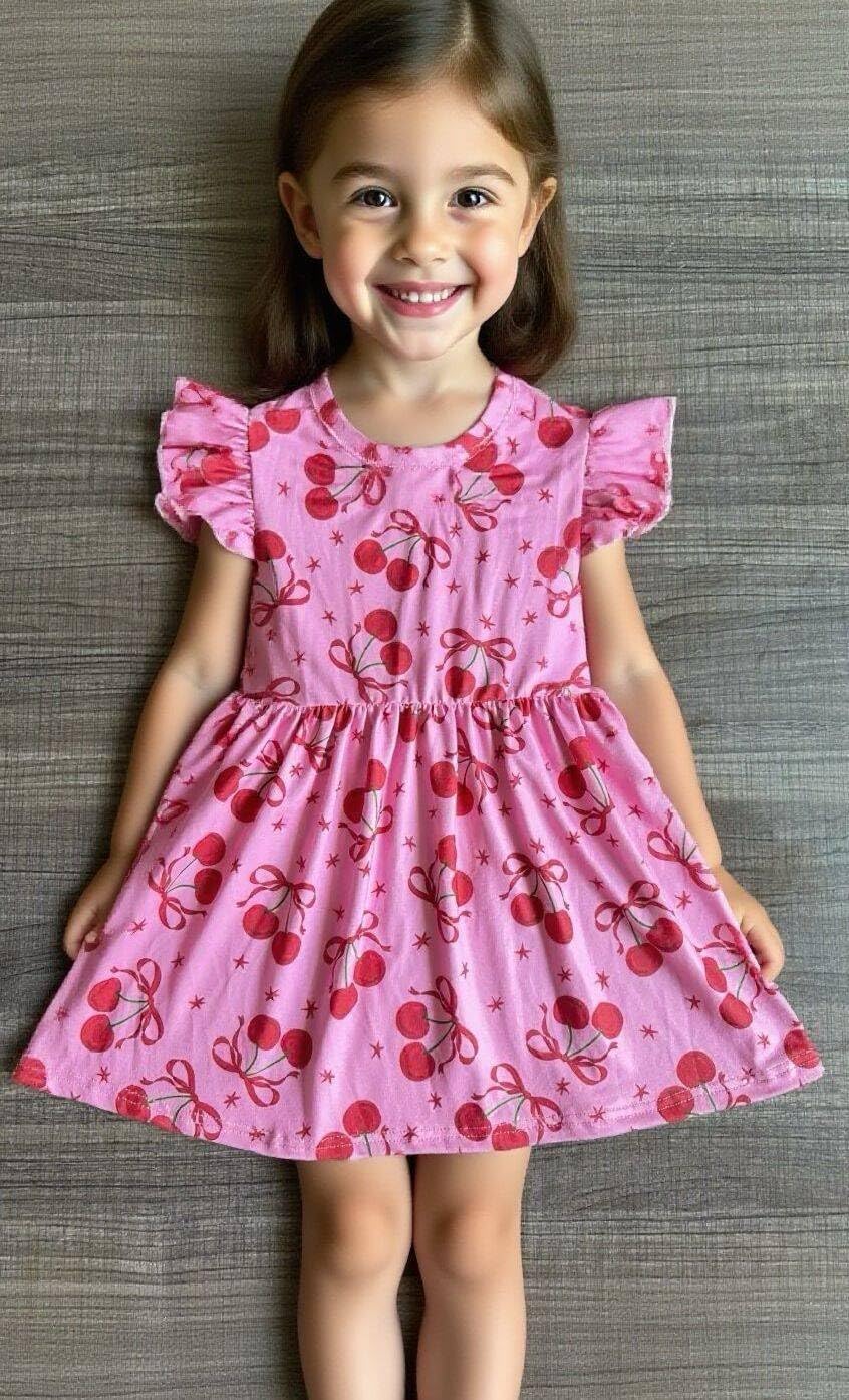 Girl Toddler Beach Dresses Love Heart Dress Summer Casual Outfit 2-7T - Image 3