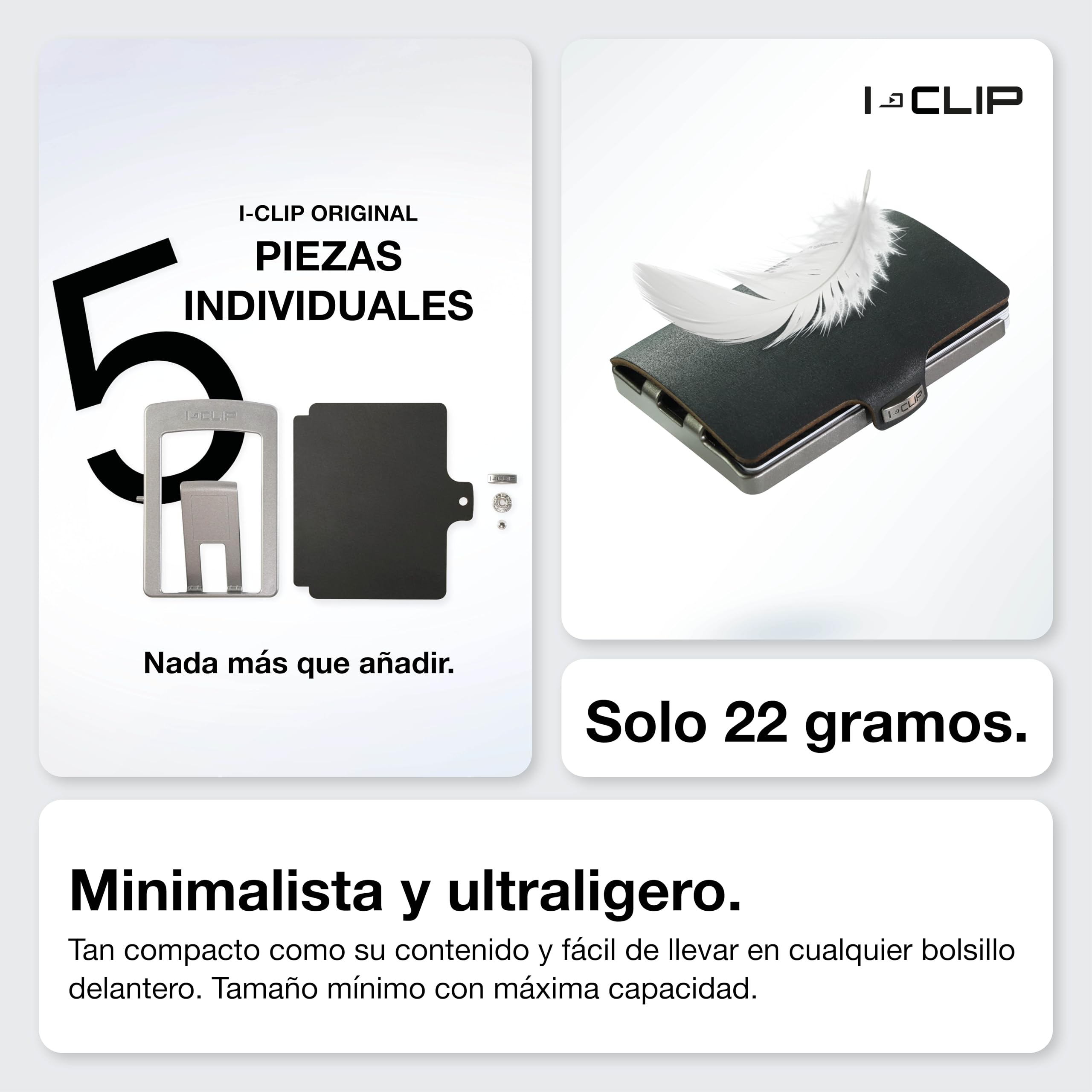 I-Clip Original Slim Wallet Piel Lisa y Agujeros en Relieve