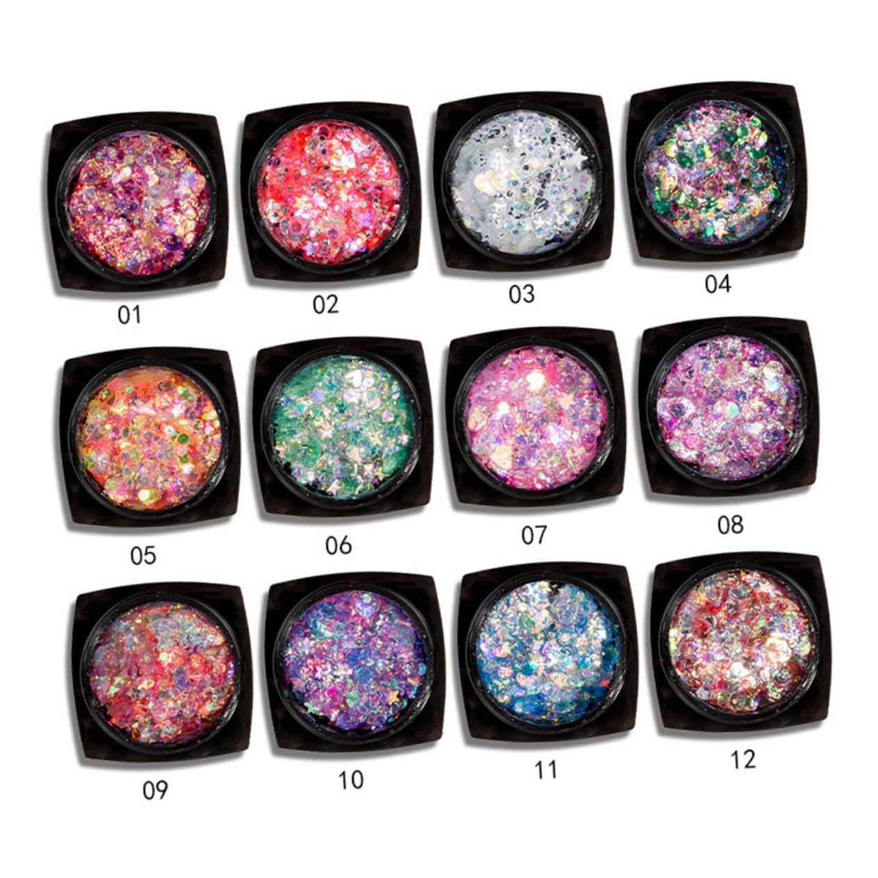 POPETPOP Set Da 2 Pezzi vistoso gel di paillettes per il corpo trucco arredamento del corpo bglossy gel per il corpo glitterato gel di paillettes per il viso gel per il corpo con paillettes