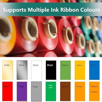 Satin Ribbon Printer Machine Digital Ribbon Printer 200dpi 150 mm/s Label Printer Foil Stamping Printing Machine, Supports 50+ Languages for Present Wrapping,OneRows