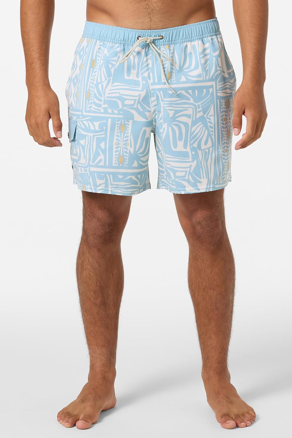 O'NEILL Men's Hermosa Retro 17 Inch Elastic Waist Swim Trunks | Recycled Stretch Fabric & Hyperdry Technology
