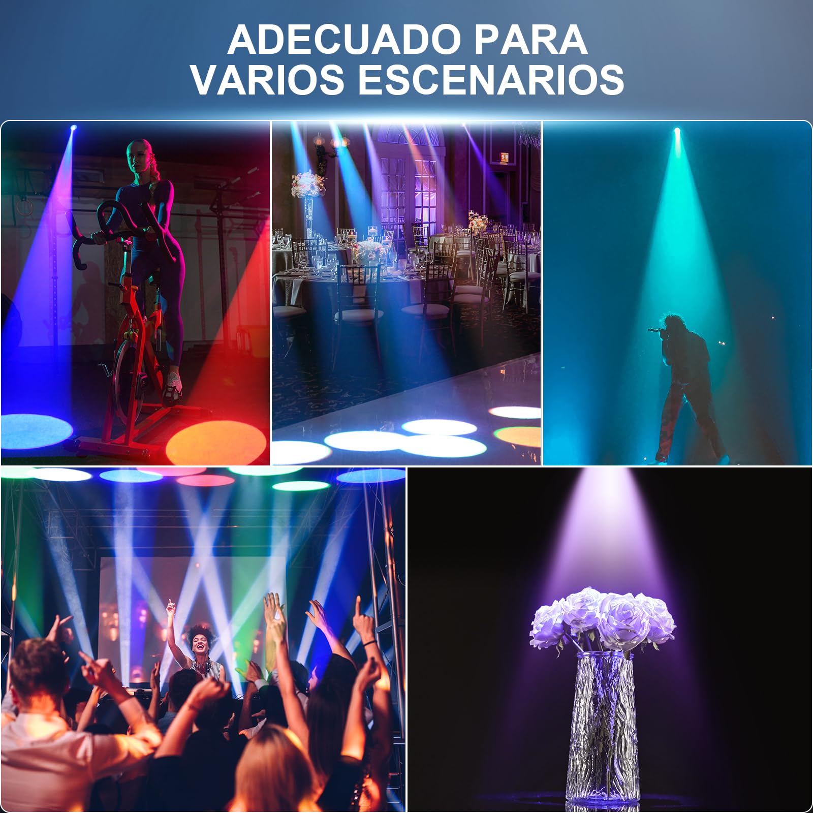 20W LED Pinspot RGBW 4 en 1 Foco Proyector 4 modos Foco Escenario con Telecomando Proyector de Bolas de Espejos para Discoteca Fiesta Salas de Baile Boda Bar