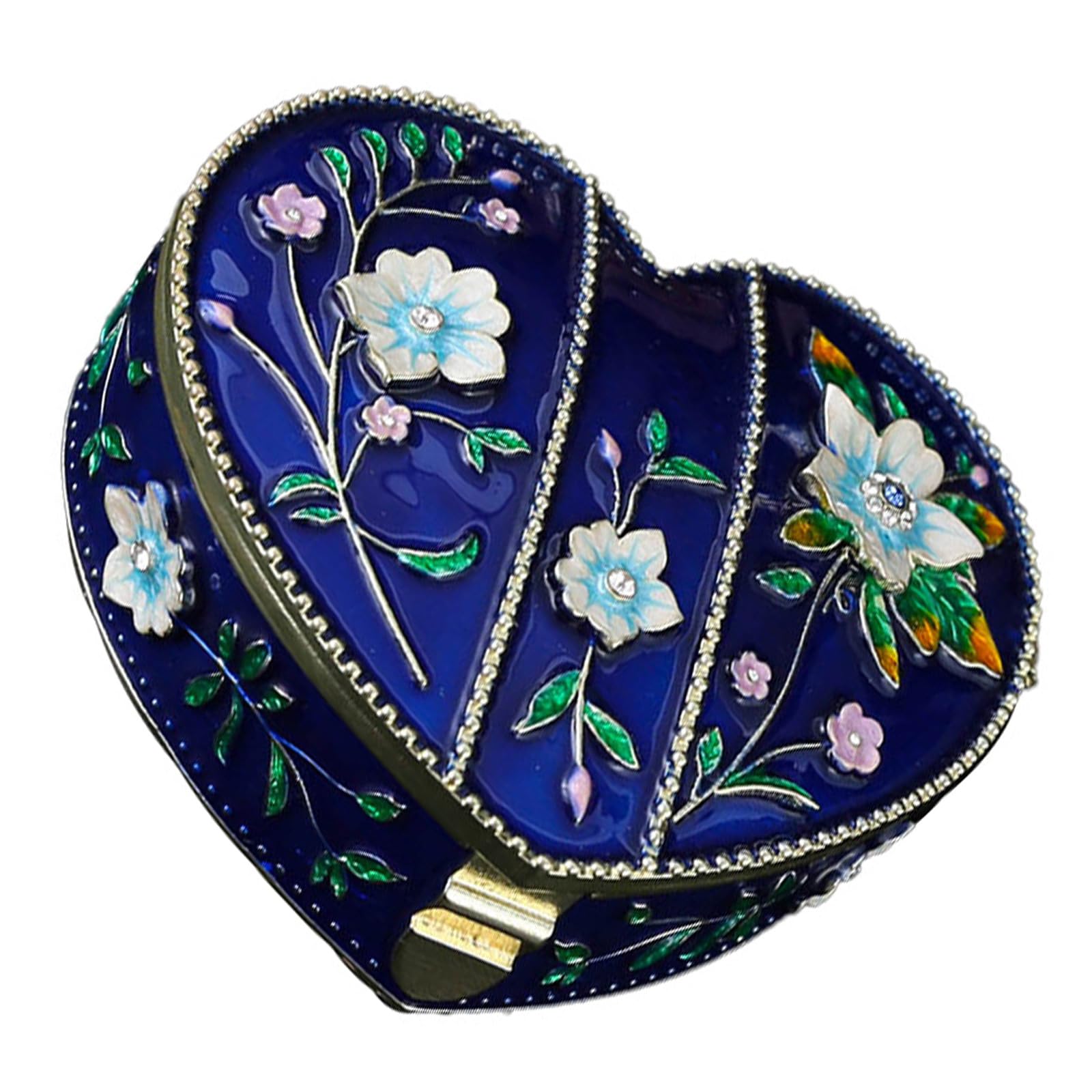 Msioytog Sturdy Alloy Heart Shaped Jewelry Case Waterproof Interior for Necklace Earring Care Portable Travel Jewelry Case