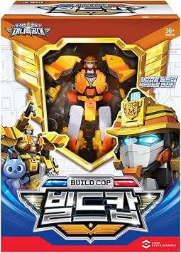 Strongest Police Mini Force Action Figure - Build Cop with Earth Crusher, Badge, and Display Stand