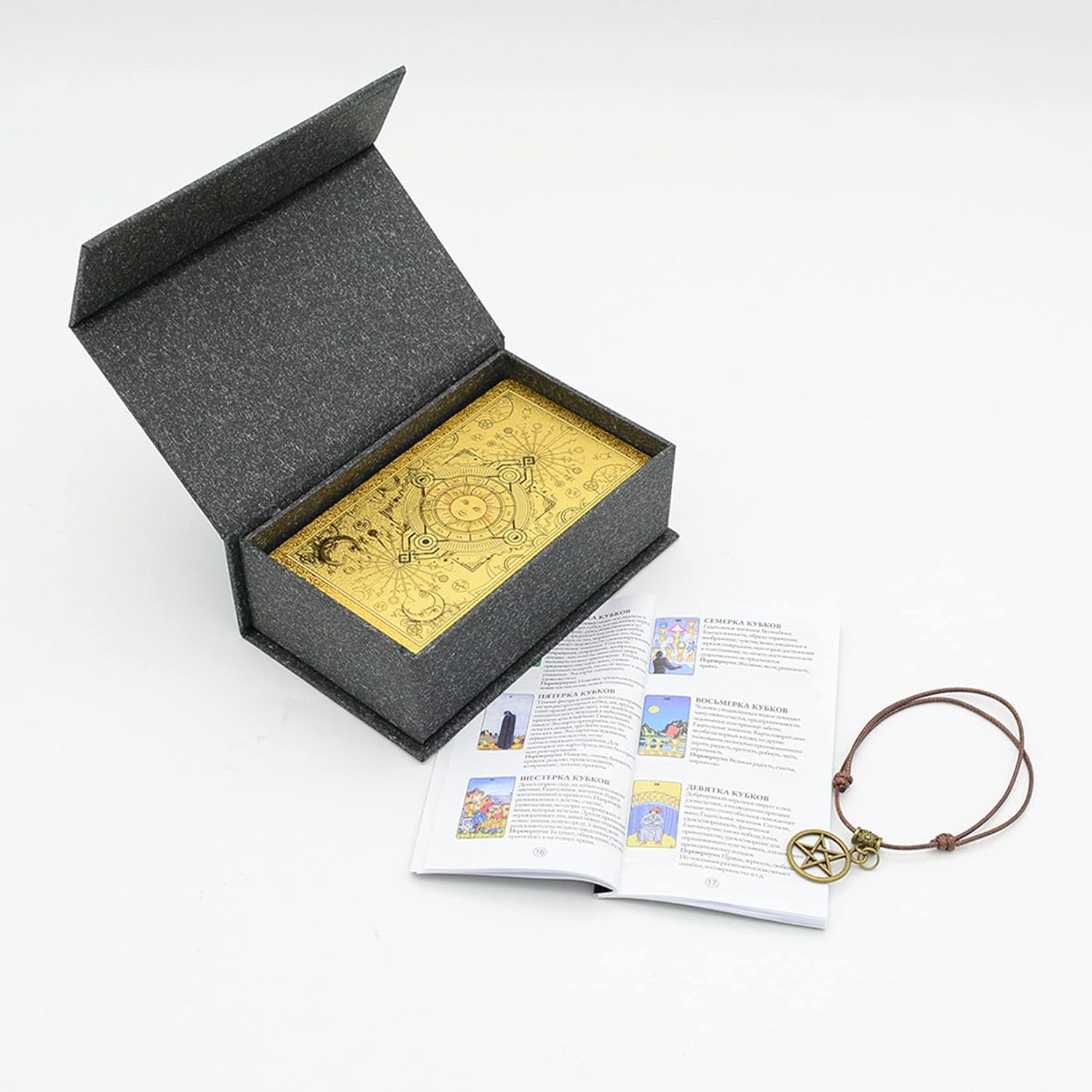 Tarot Deck, 2024 New Gold Foil PVC Waterproof Rider Waite Tarot Cards Set, Anti-Wrinkle with Guidebook Box for Beginners Experts,Gold
