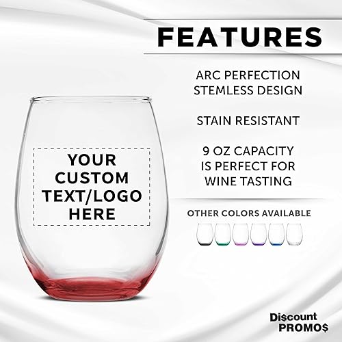 Miniatura 2 de Juego de 100 copas de vino personalizadas sin tallo, 9 onzas, paquete personalizado a granel, ideal para recuerdos de boda, decoraciones de