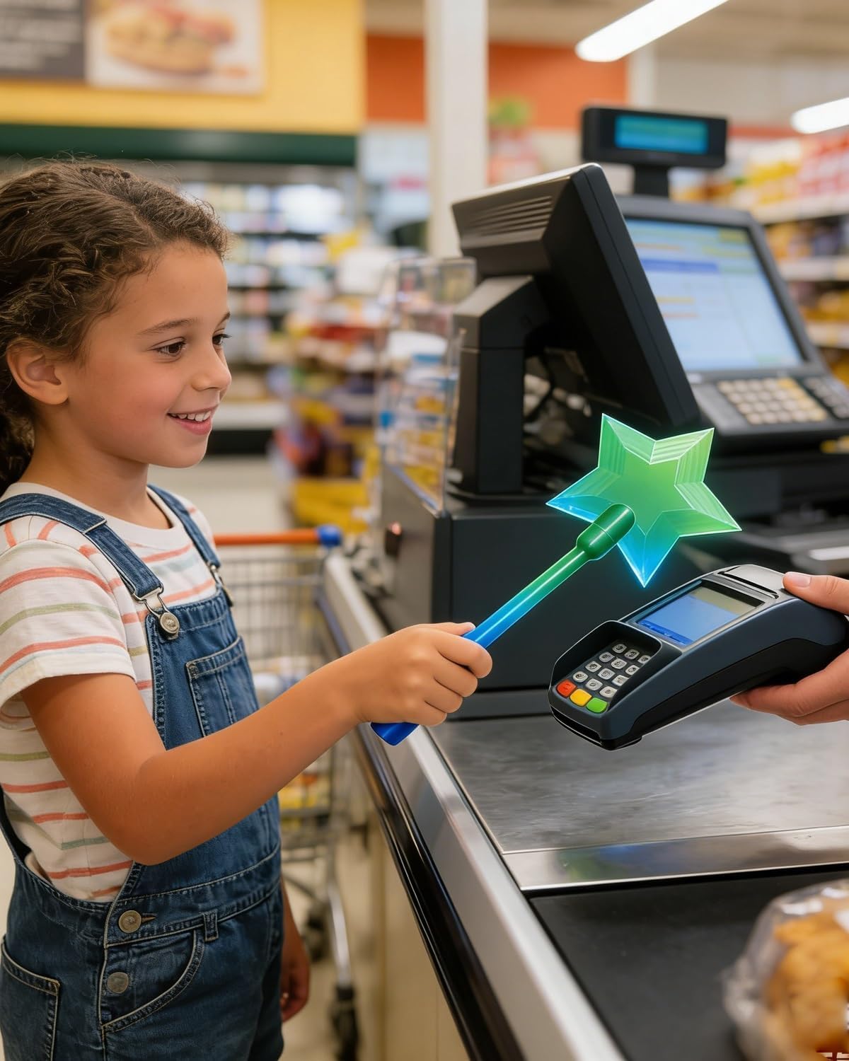 Fairy Pay Wand, 3D Printed Wand Tap to Pay,Star Magic Wands Contactless Payment Card Holder, Taps-to-Pays Credit Card Wands (Regular-E) - 4