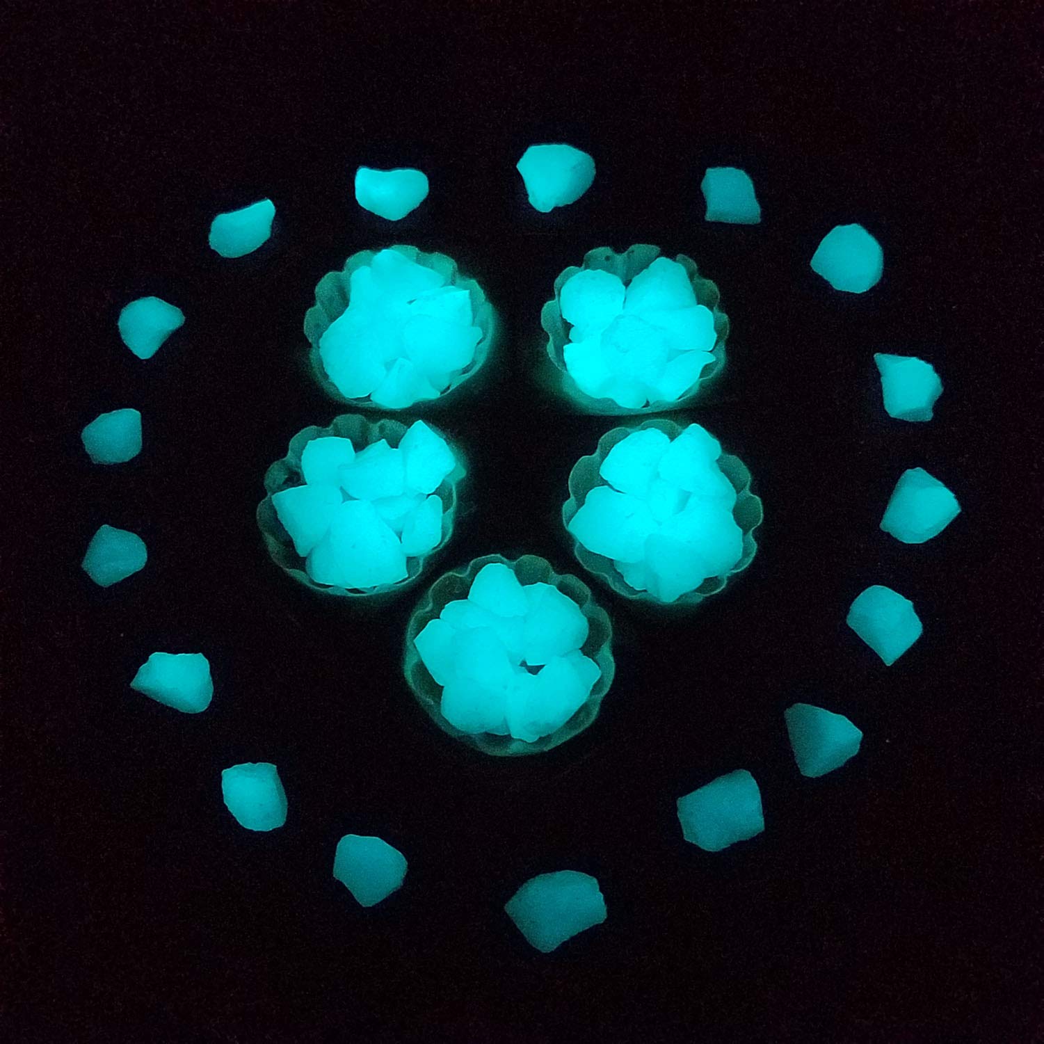 GeniusCells Glow in The Dark Stones for Concrete 2.1LB Glow Rocks