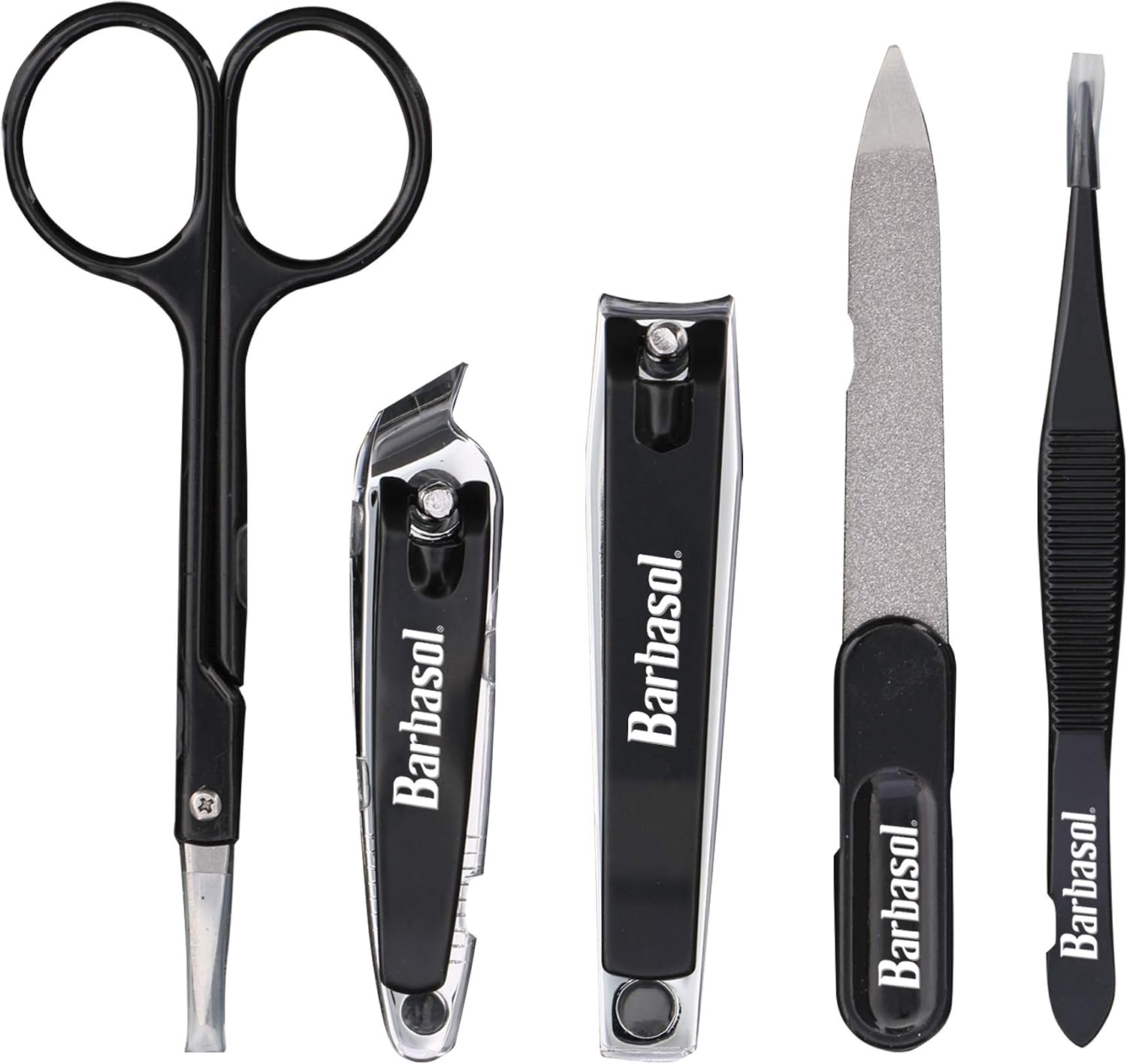 Barbasol CBG11001BLK 6-Piece Nail Grooming Set with Travel Case - Black